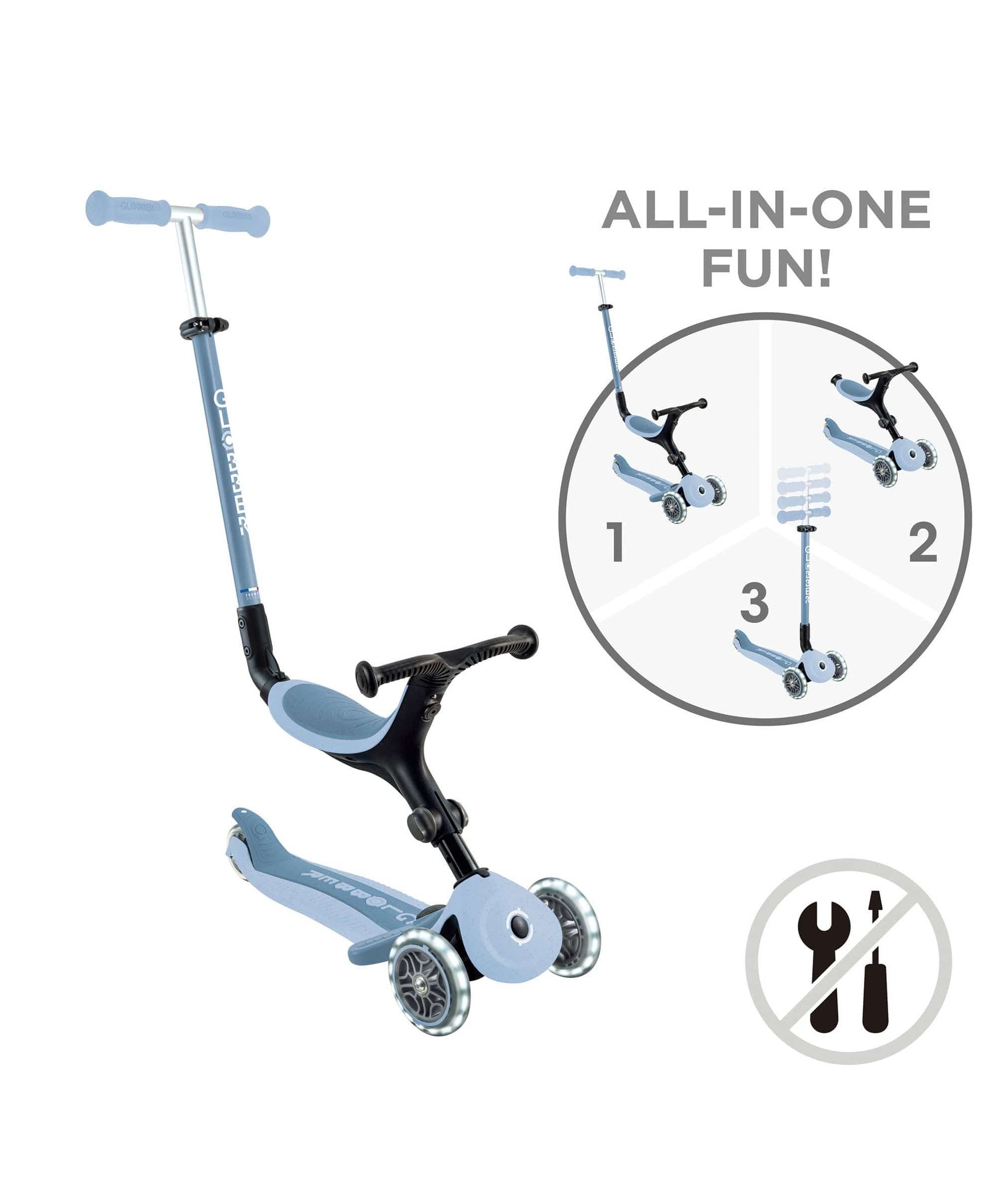 Globber Go Up Active Lights Eco - Blueberry - Image 7