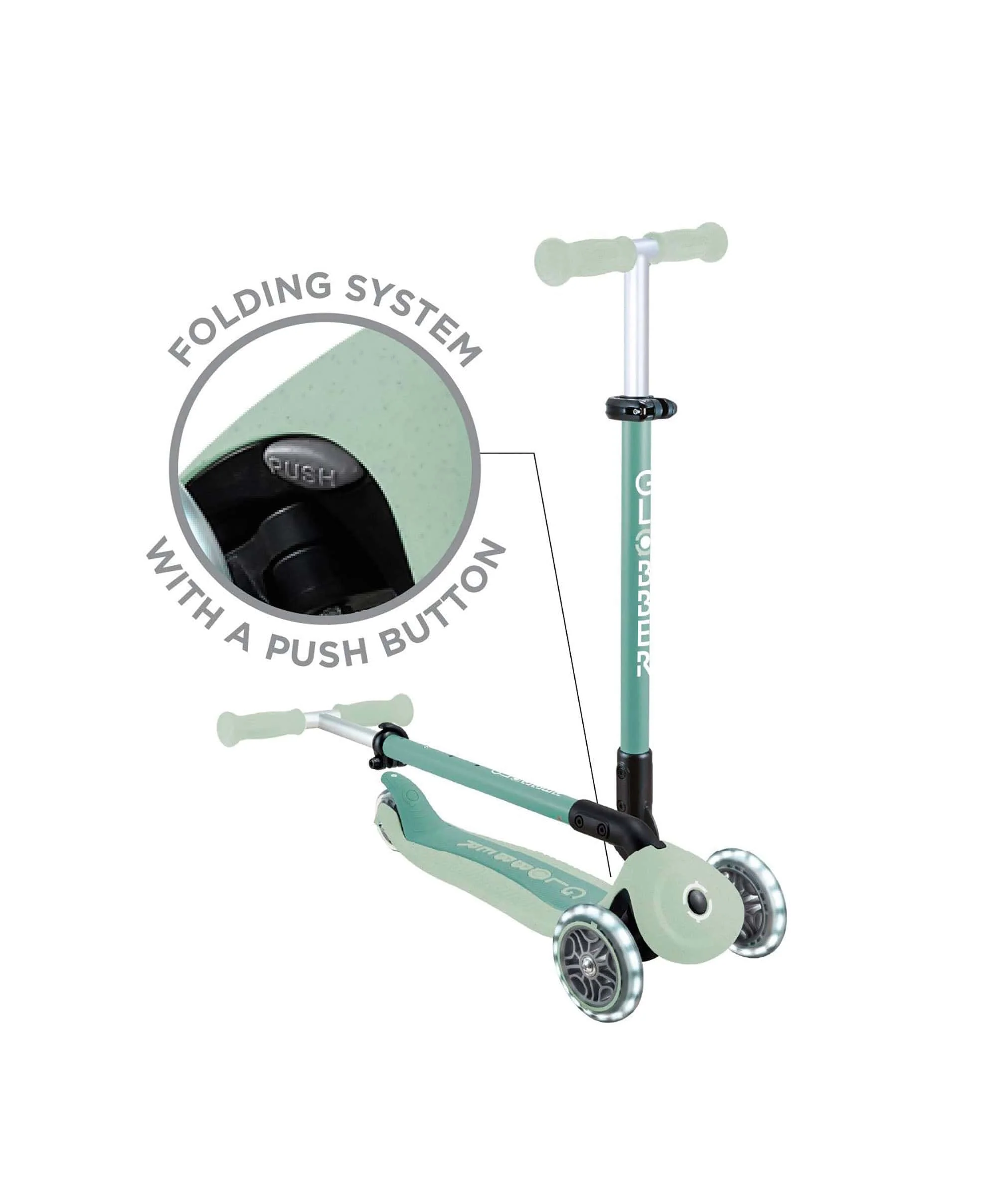 Globber Go Up Active Lights Eco – Pistachio - Image 8