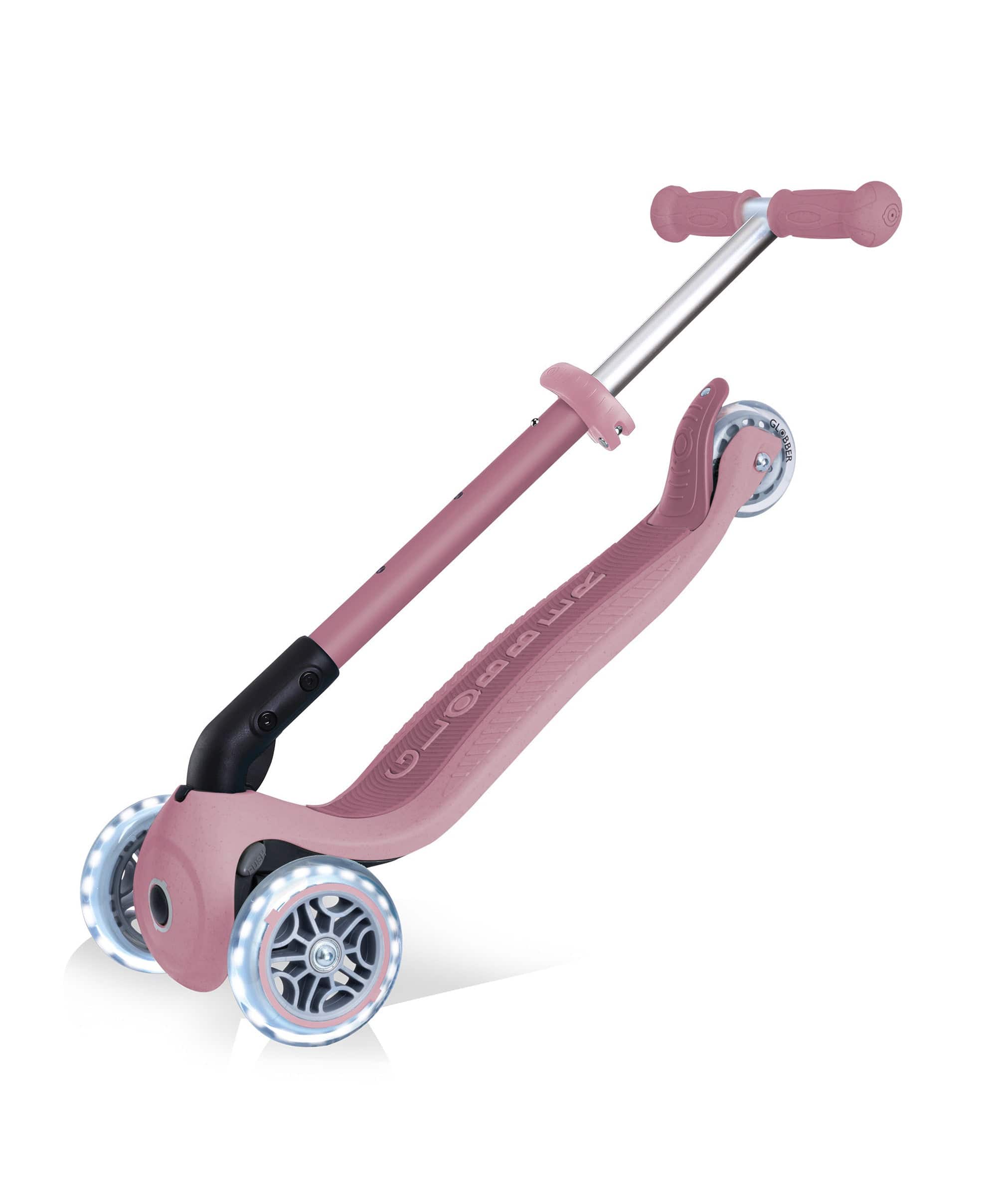 Globber Junior Foldable Lights Eco Scooter - Berry - Image 10