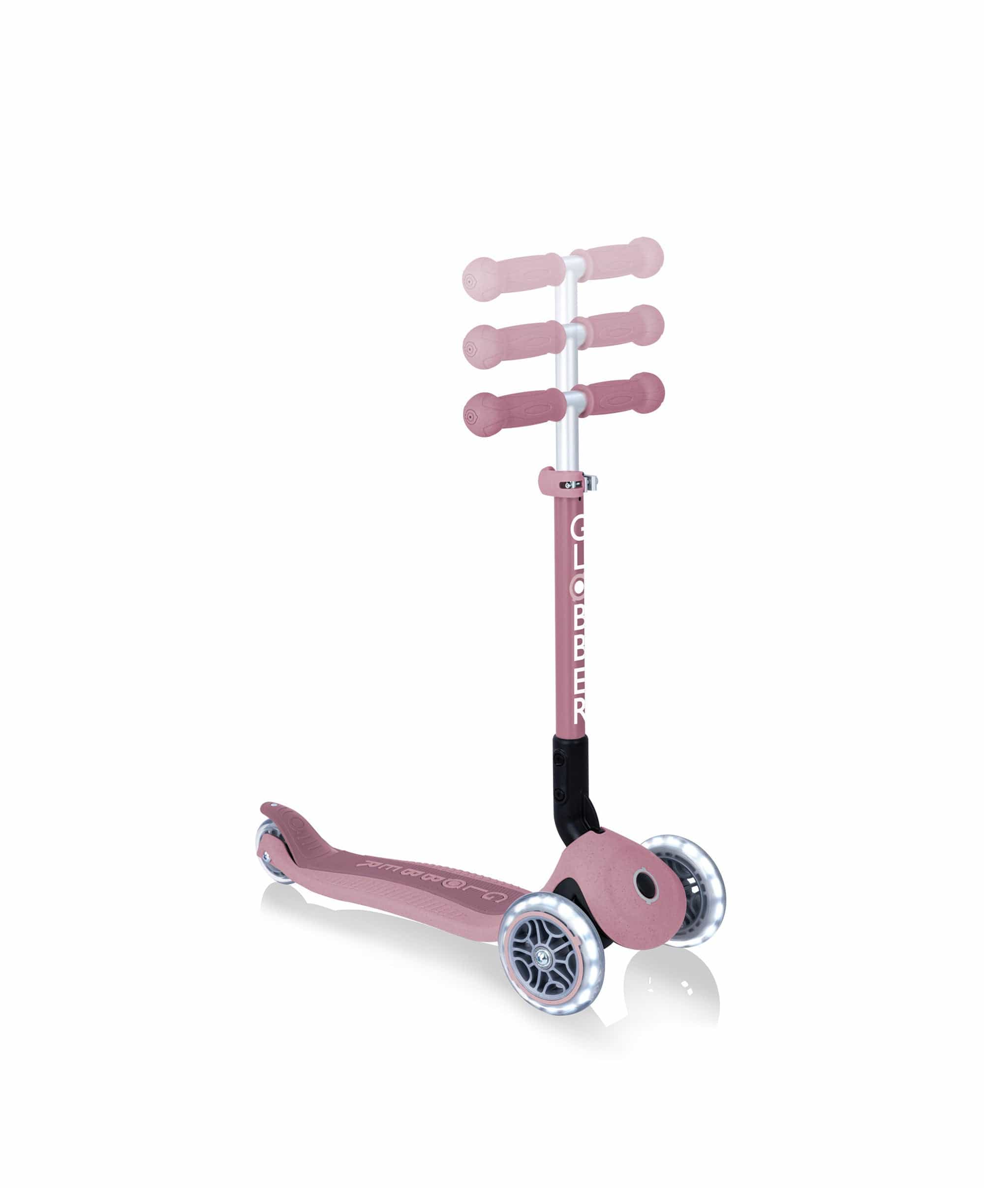Globber Junior Foldable Lights Eco Scooter - Berry - Image 6