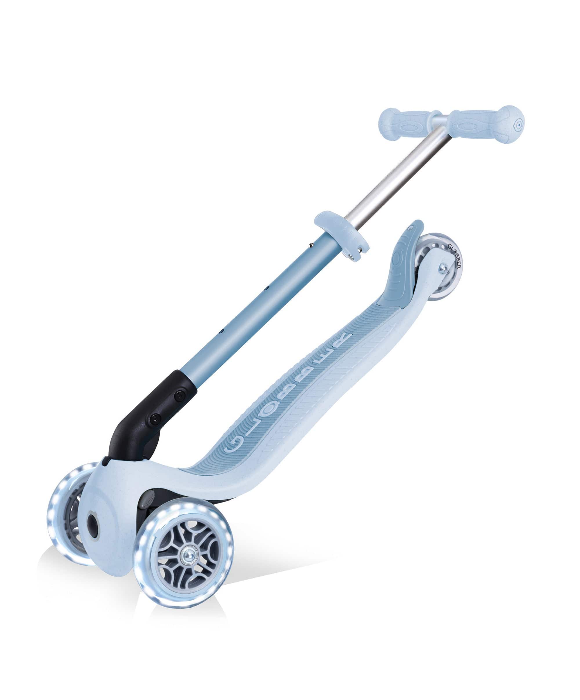 Globber Junior Foldable Lights Eco Scooter - Blueberry - Image 10