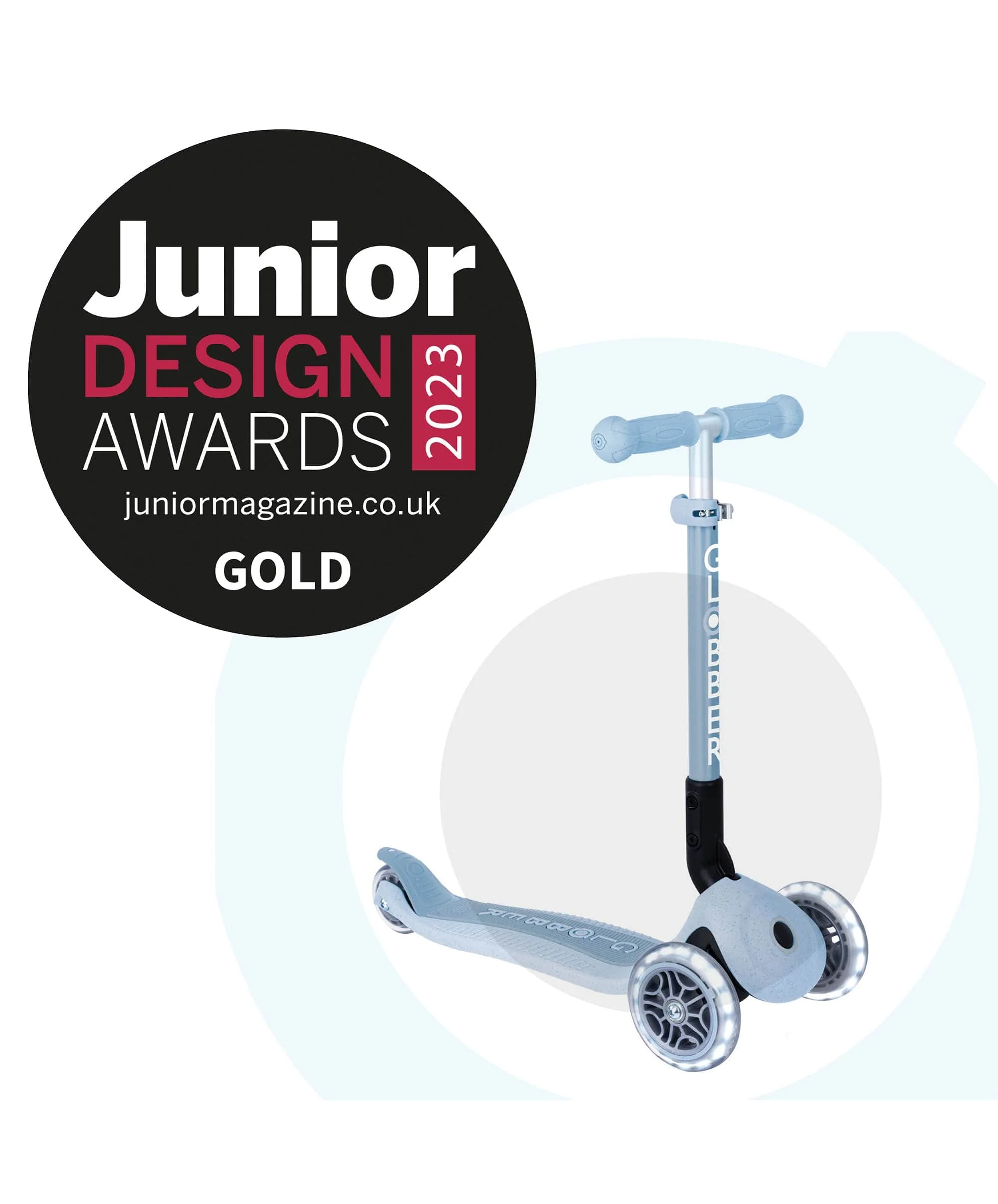 Globber Junior Foldable Lights Eco Scooter - Blueberry - Image 12