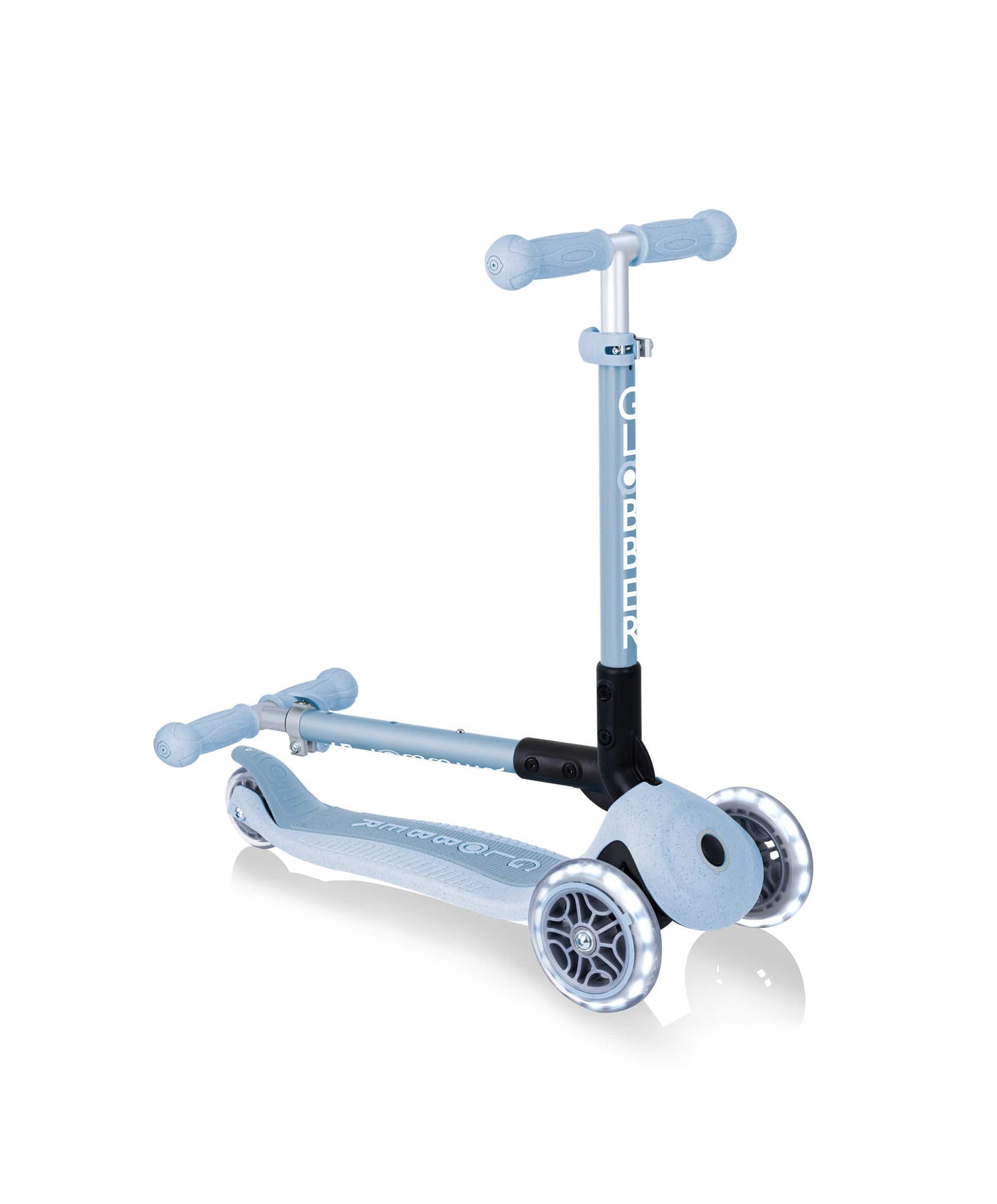 Globber Junior Foldable Lights Eco Scooter - Blueberry - Image 7