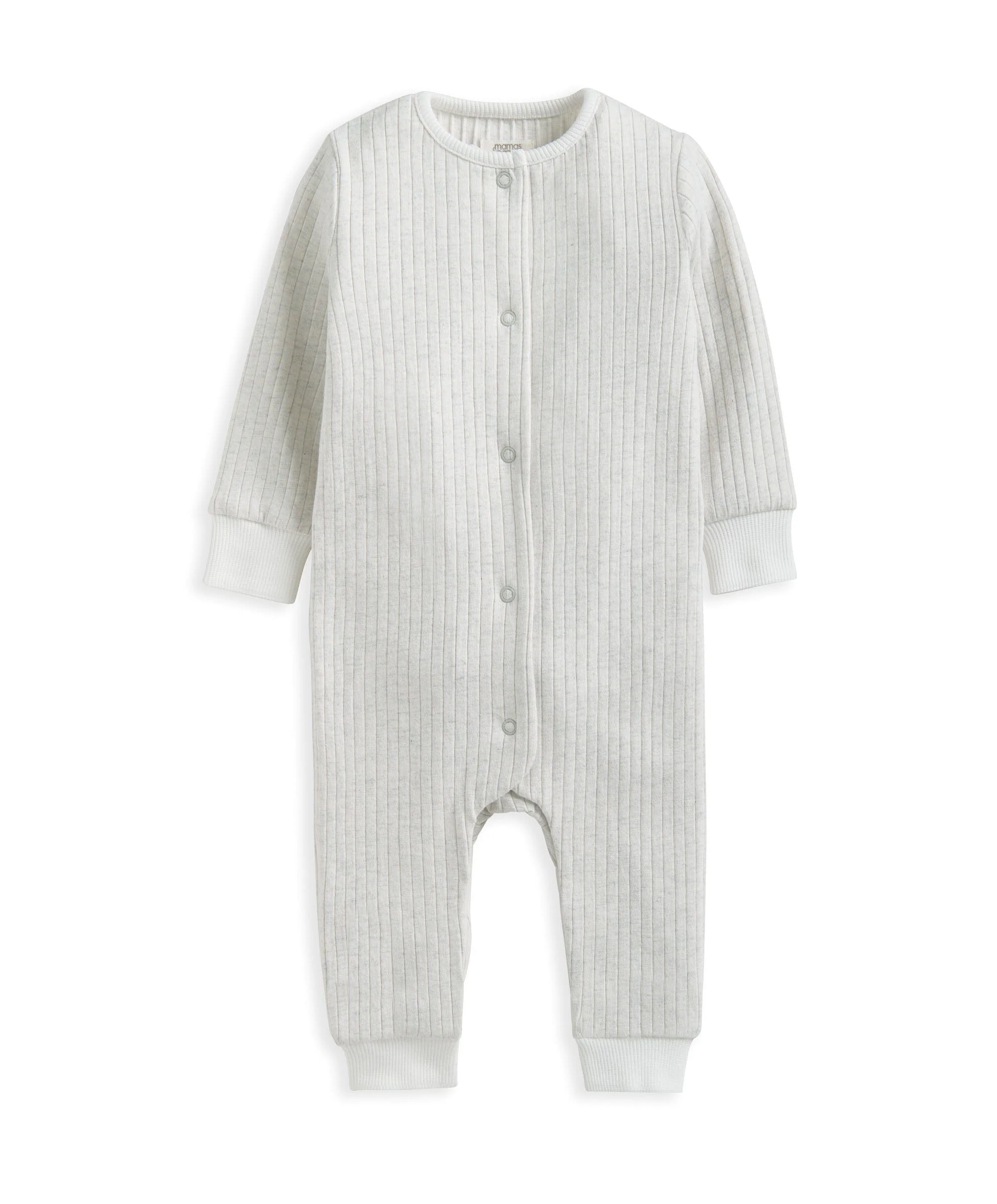 Ribbed Long-Sleeve Romper - Grey - Image 2