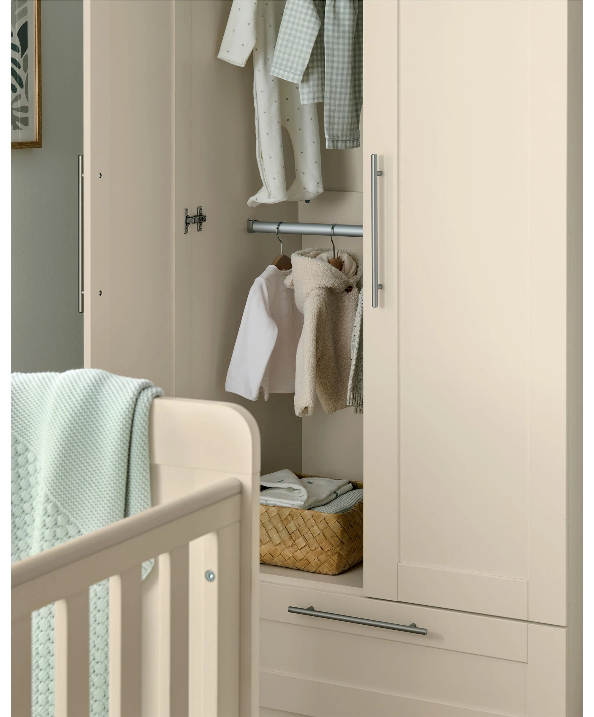 Hampden 3 Piece Cotbed Range with Dresser Changer & Wardrobe - Cashmere - Image 3