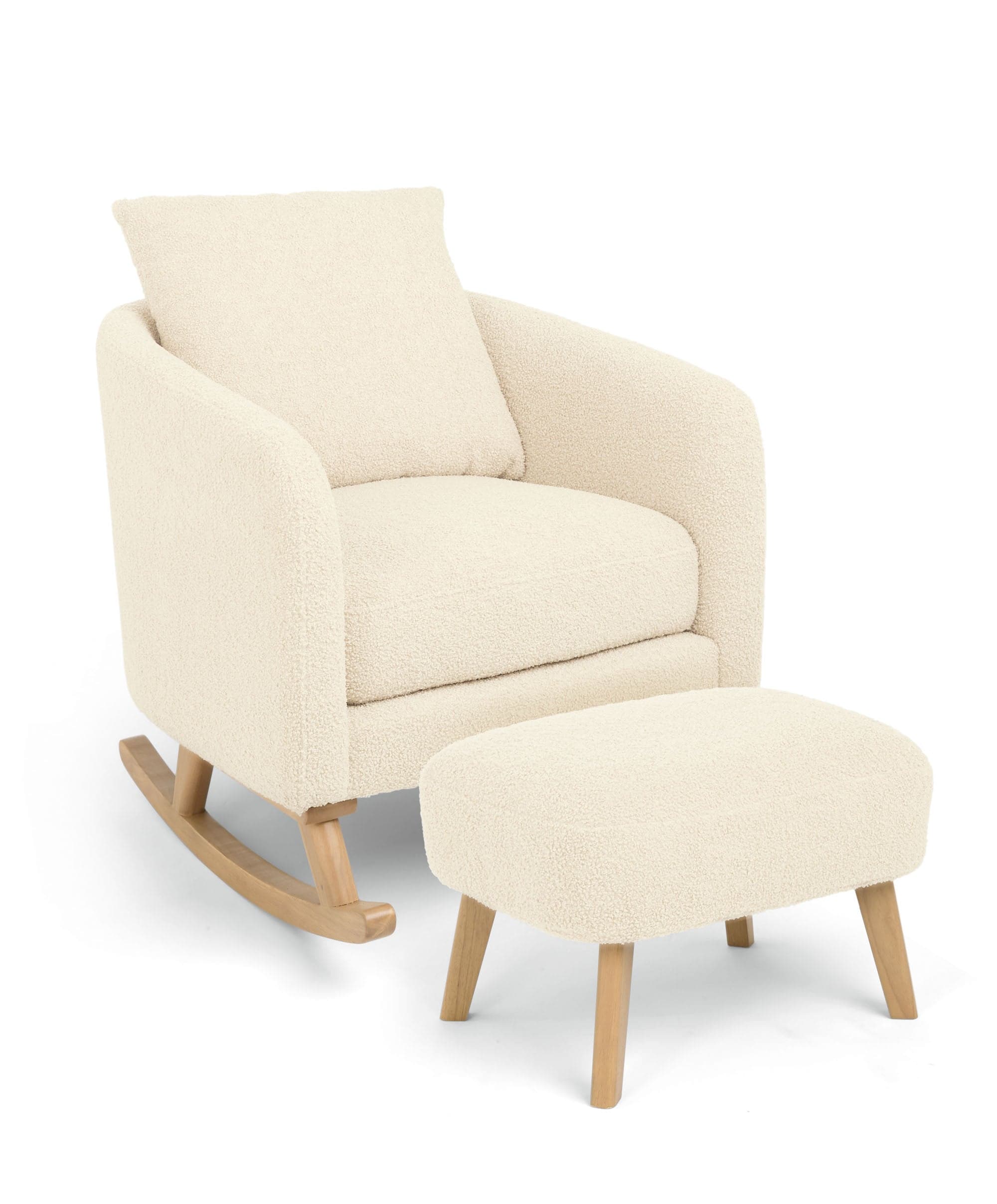 Harwell 3 Piece Cotbed Range with Alma Nursing Chair & Stool - Cashmere/Off White Boucle - Image 8