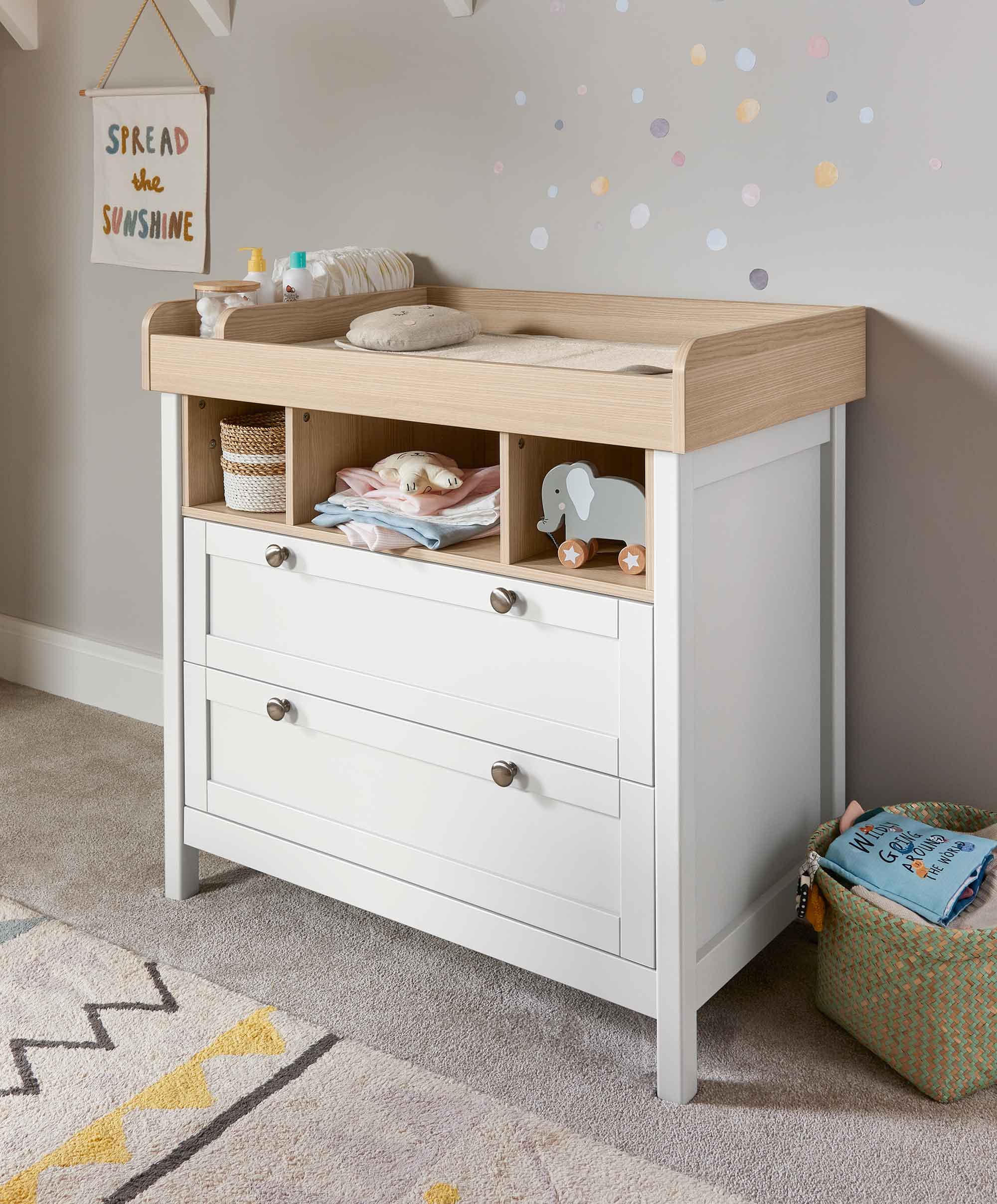 Harwell 3 Piece Cotbed Range with Dresser Changer & Wardrobe - White - Image 17