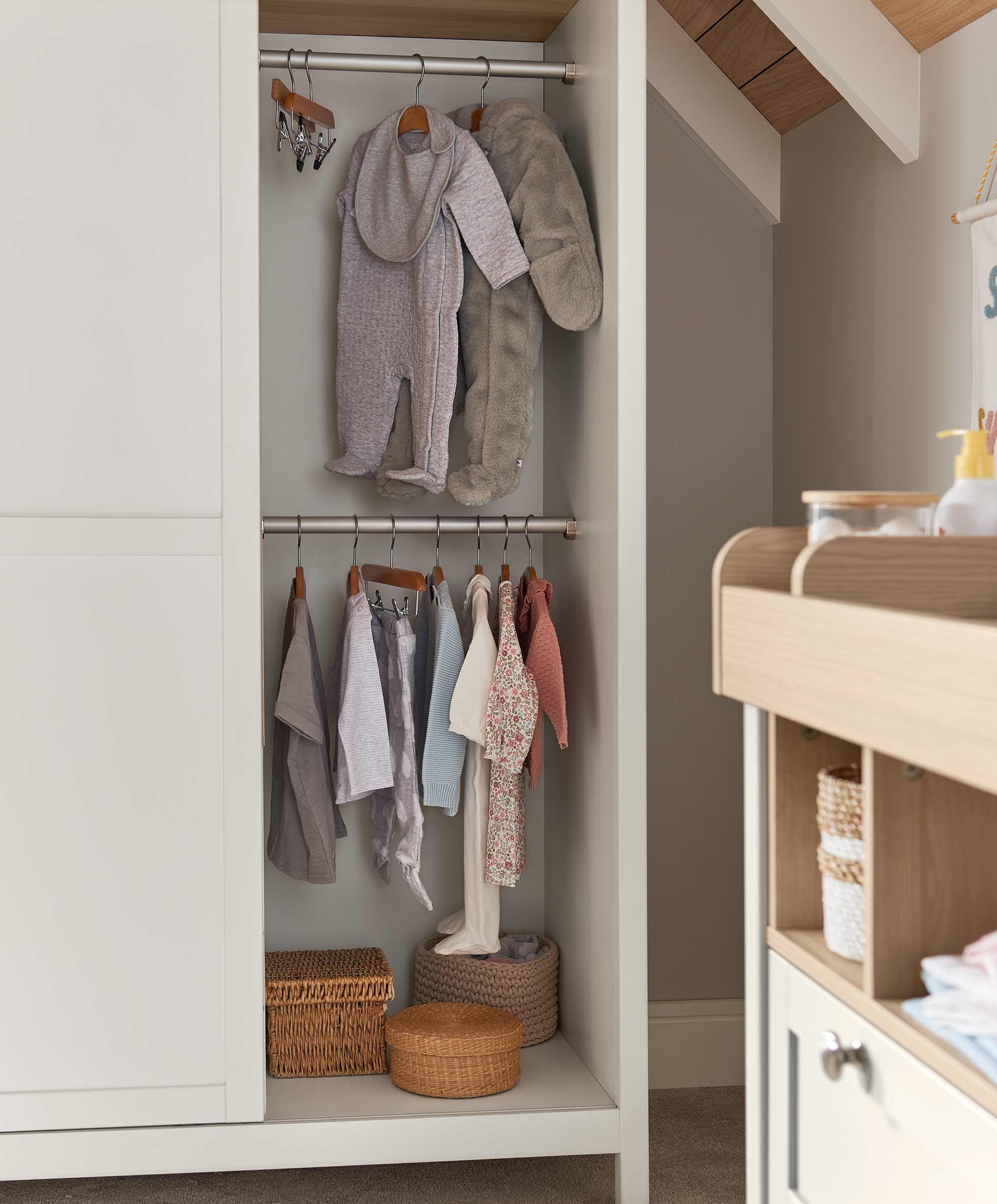 Harwell 3 Piece Cotbed Range with Dresser Changer & Wardrobe - White - Image 8
