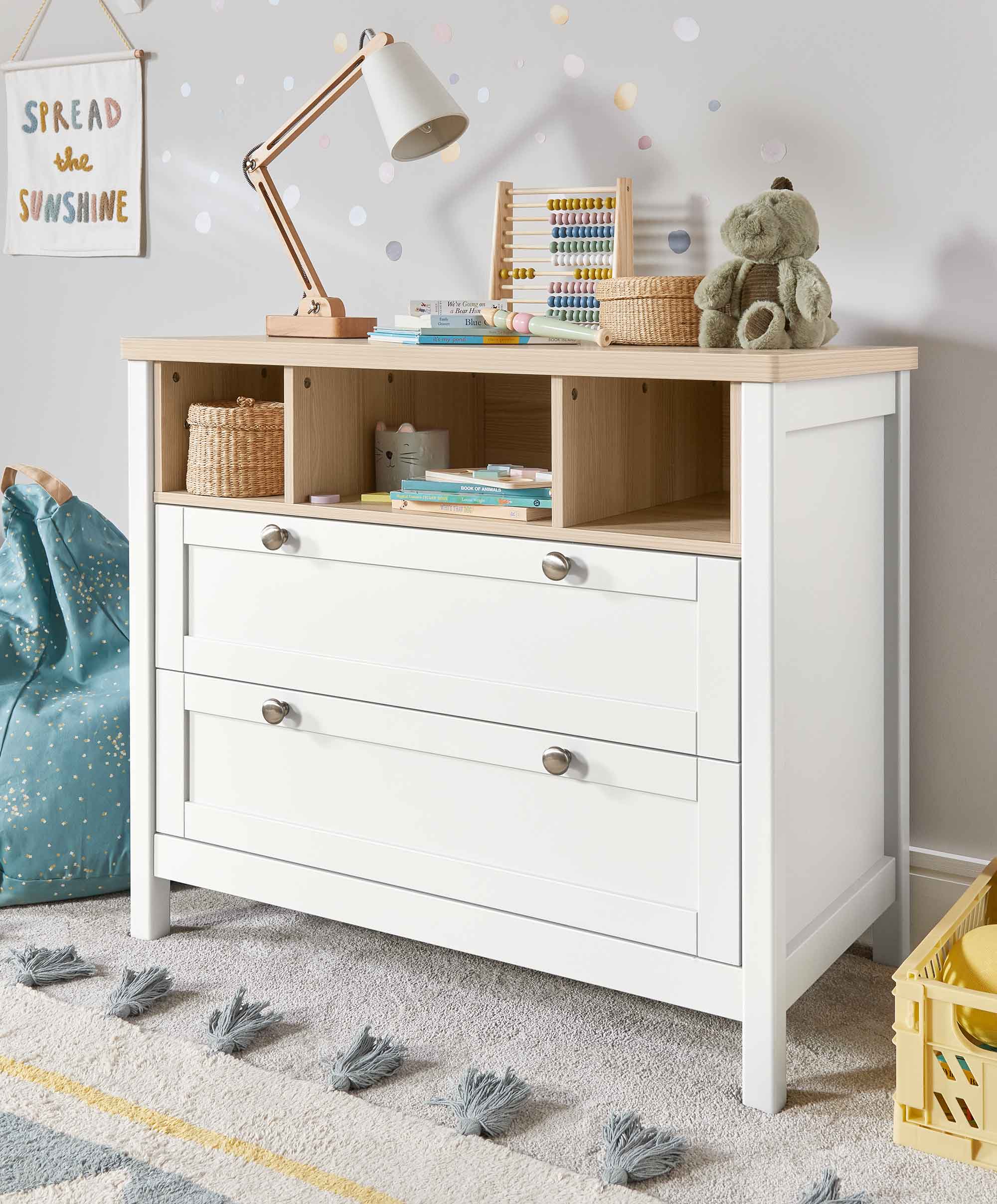 Harwell Nursery Bundle with Lua Bedside Crib (6 Piece) – White - Image 9