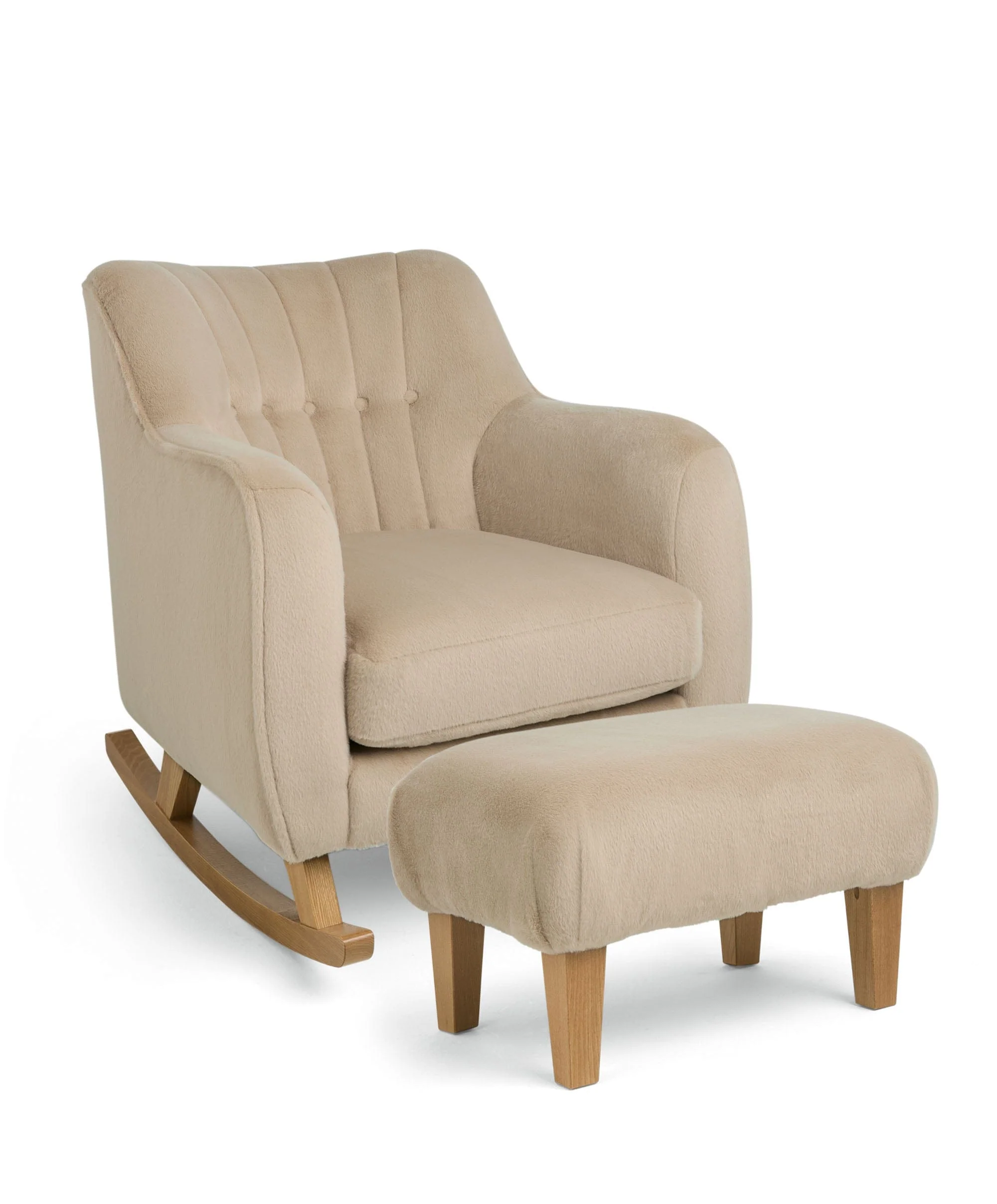 Hilson Nursing Chair & Footstool Set - Almond Sherpa