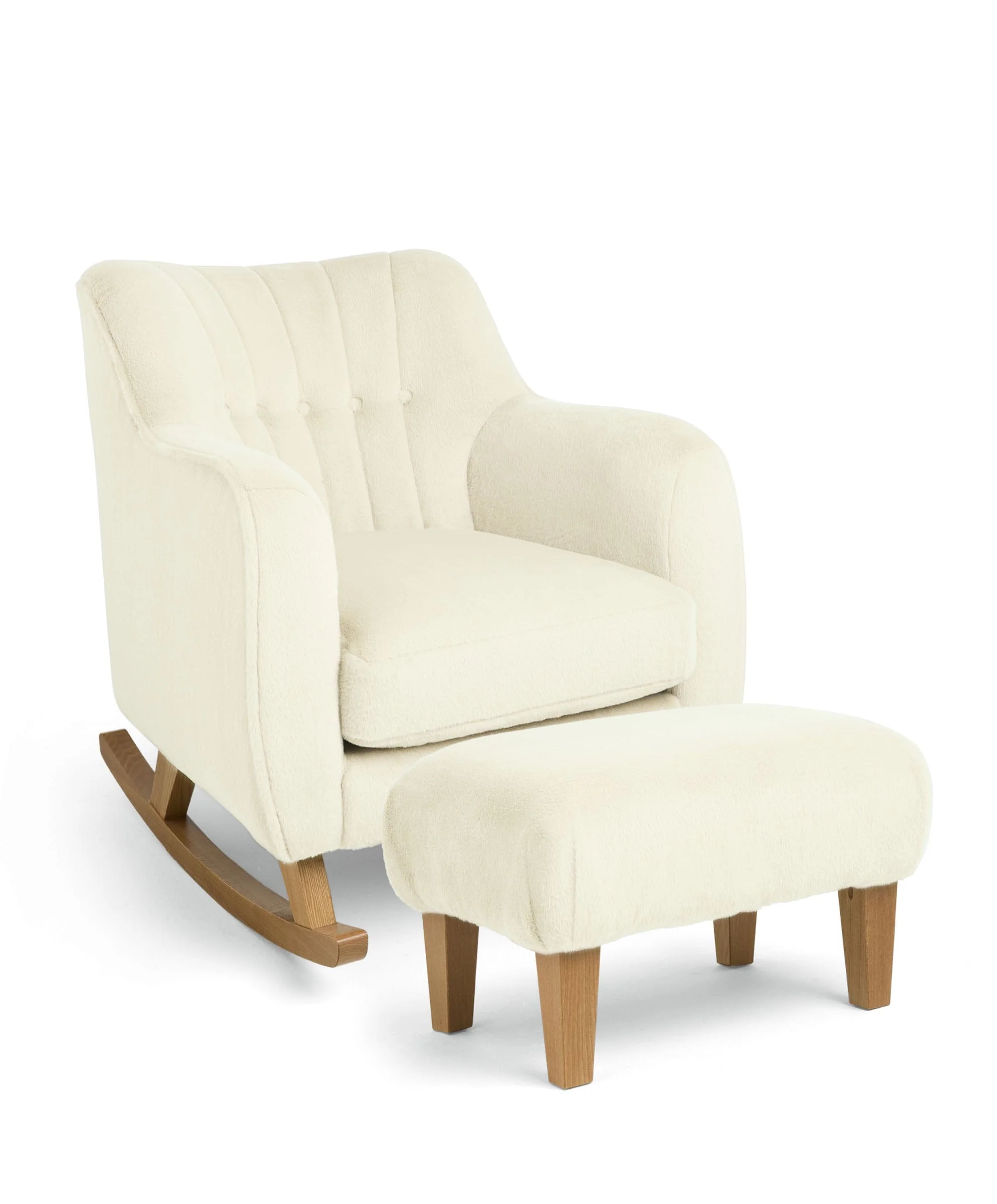 Hilston Nursing Chair & Footstool Set - Feather Sherpa