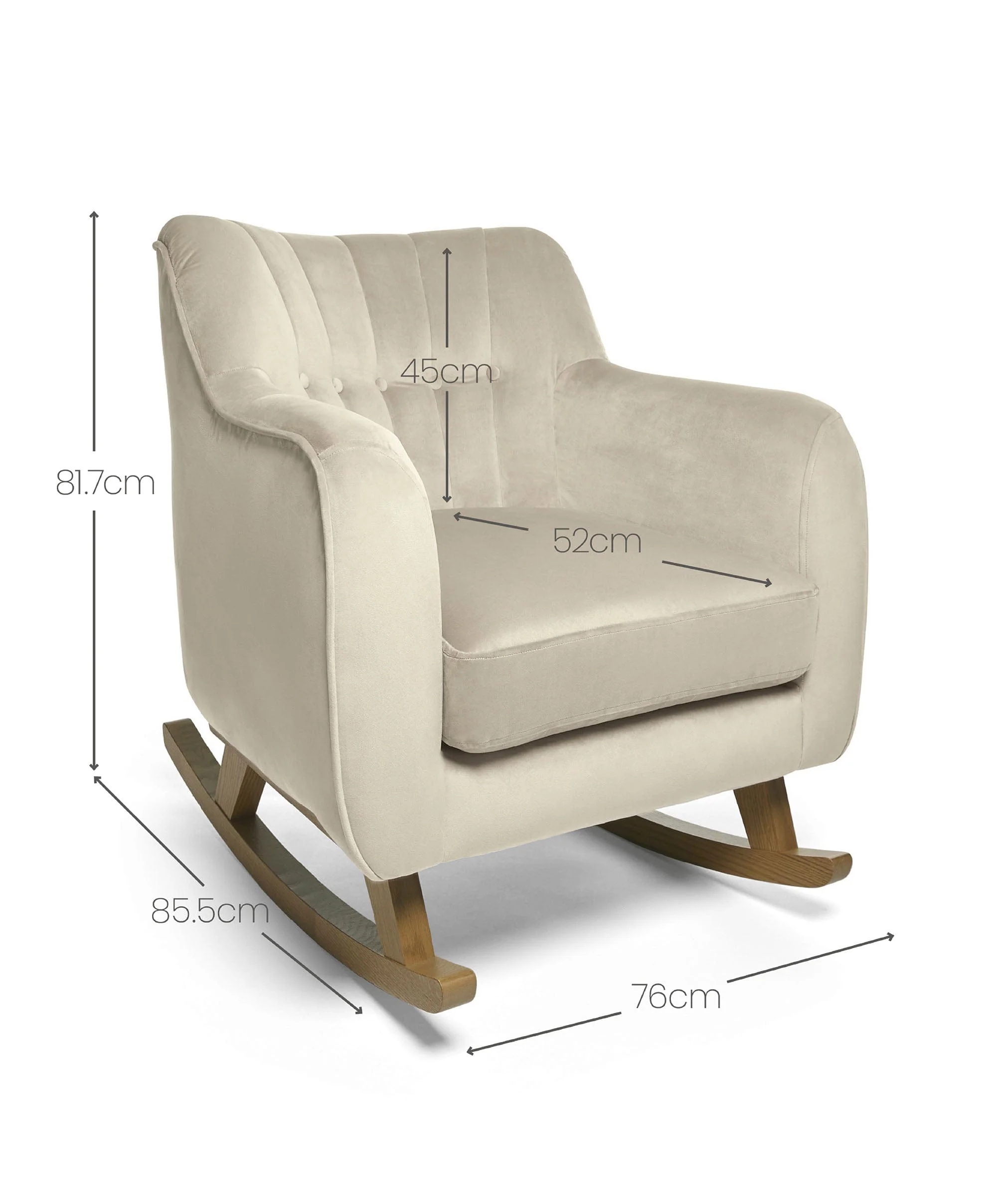 Hilston Nursing Chair - Latte Velvet - Image 5