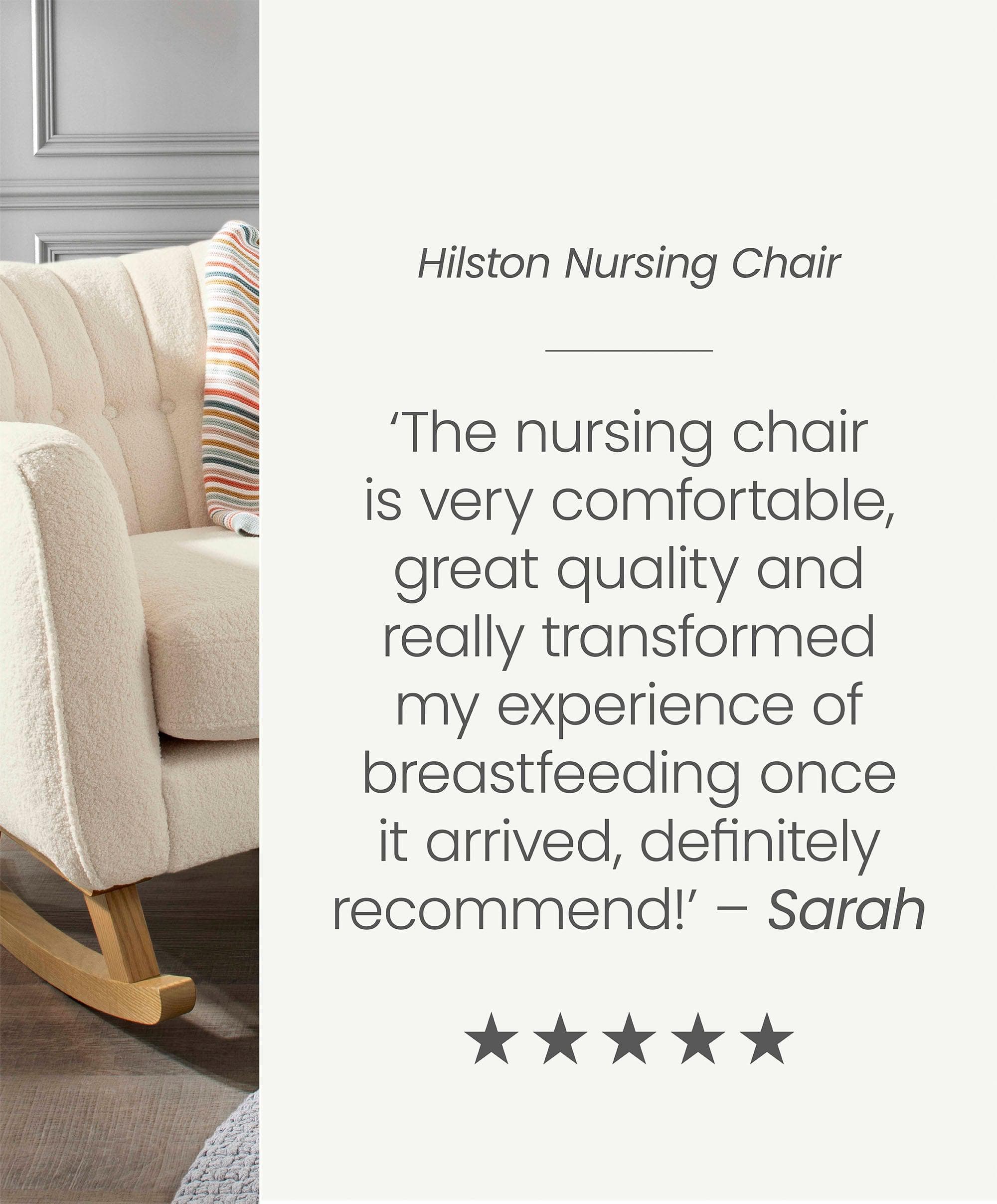 Hilston Nursing Chair - Off White Boucle - Image 10
