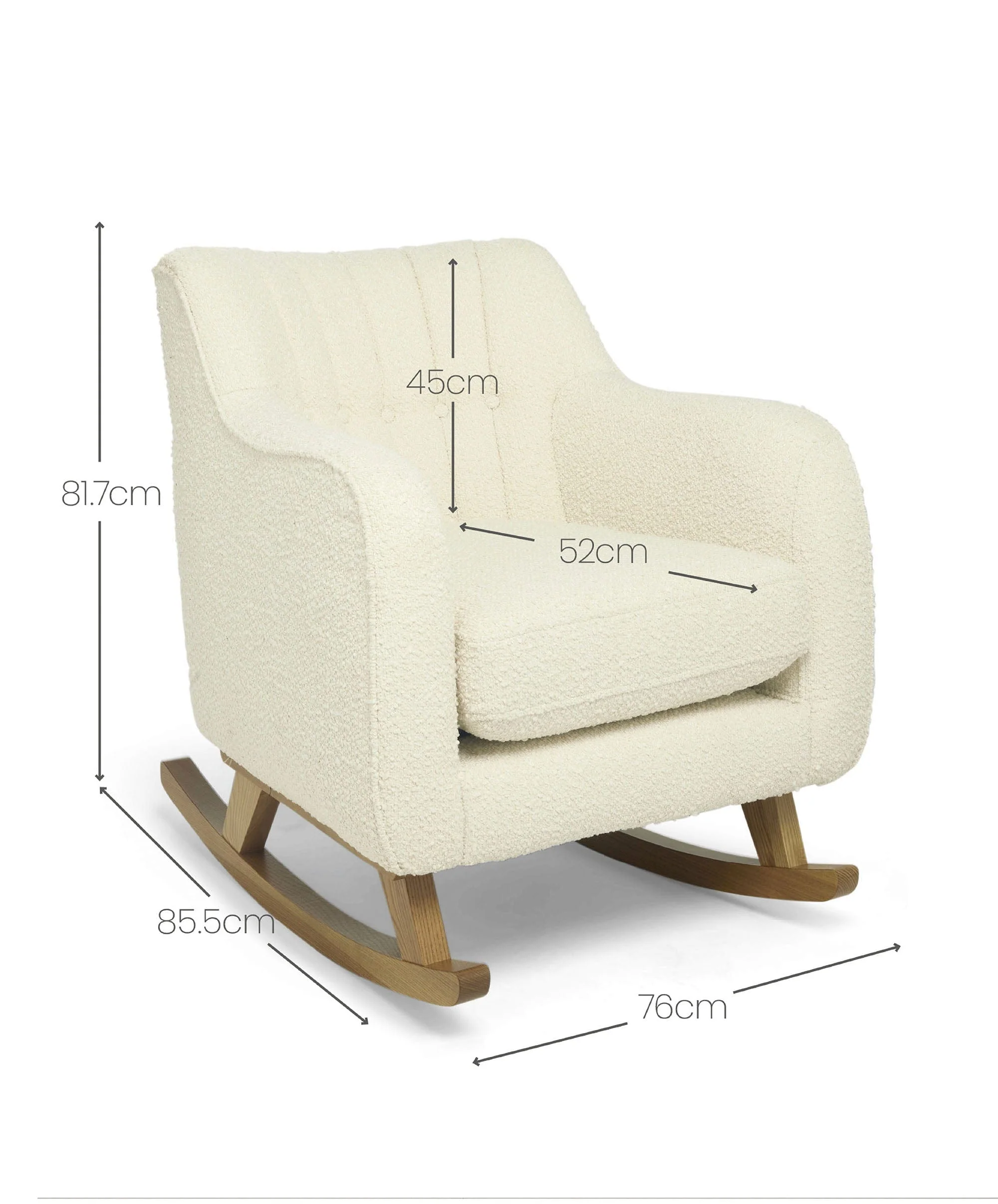Hilston Nursing Chair - Oyster Chenille Boucle - Image 7