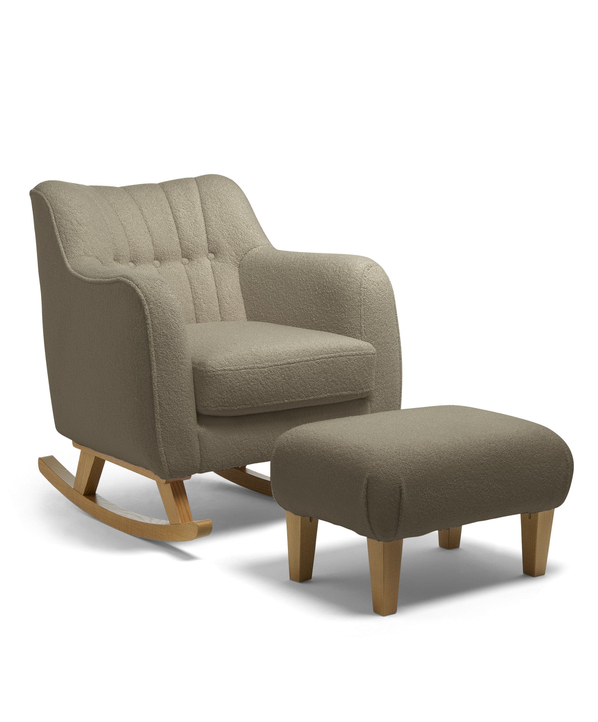 Hilston Nursing Chair & Footstool Set - Mink Boucle - Image 9