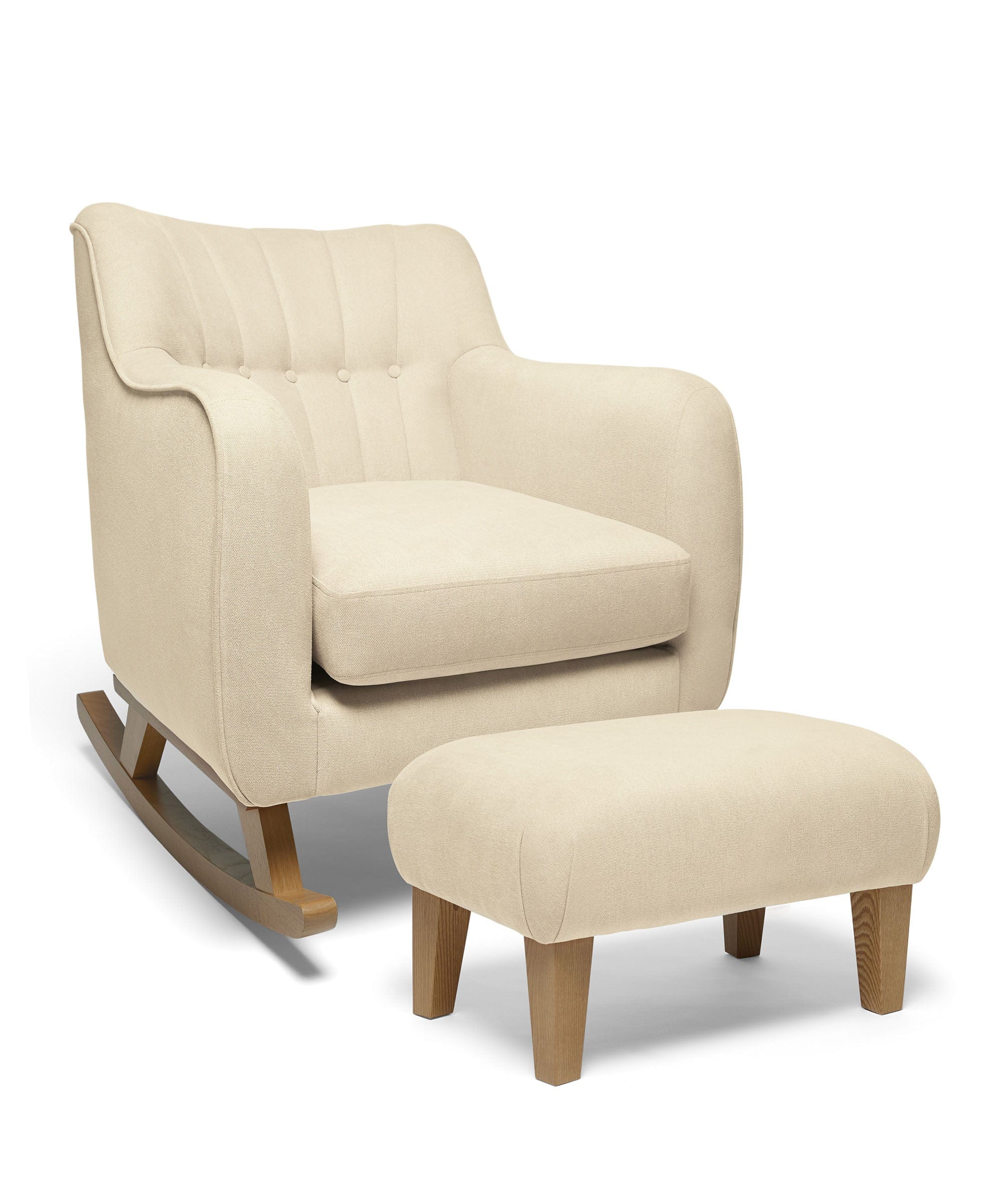 Hilston Nursing Chair & Footsool Set – Camel Woven - Image 2
