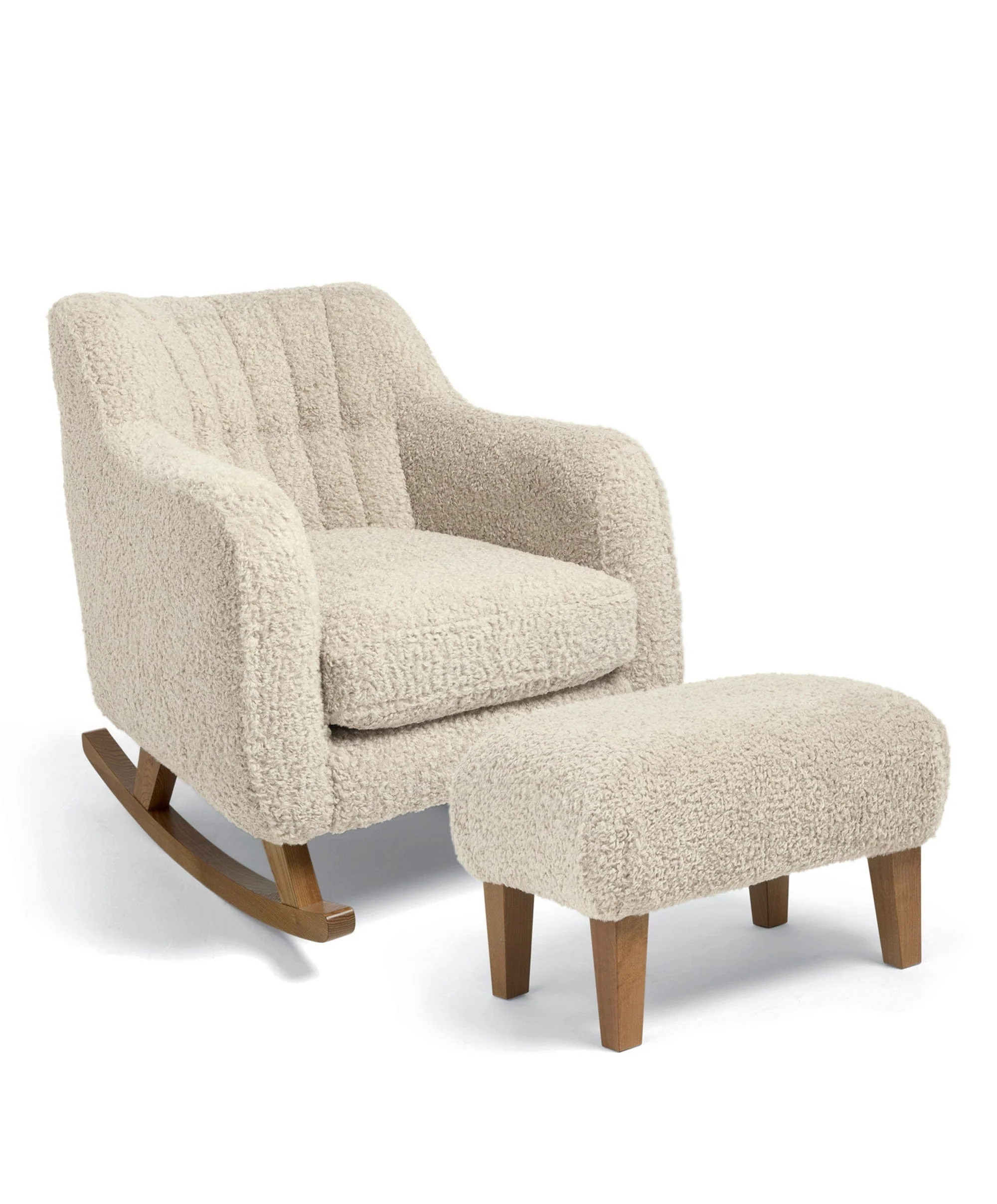 Hilston Nursing Chair & Footstool Set - Biscuit Teddy - Image 2