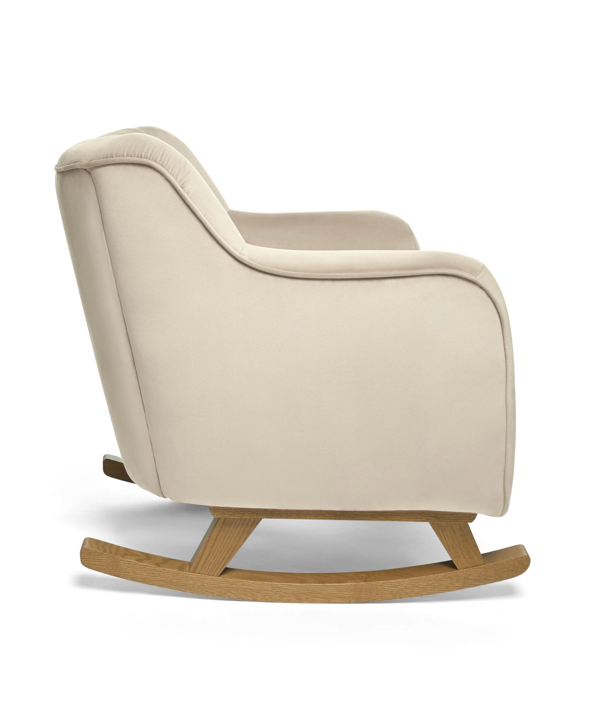 Hilston Nursing Chair & Footsool Set - Latte Velvet - Image 3