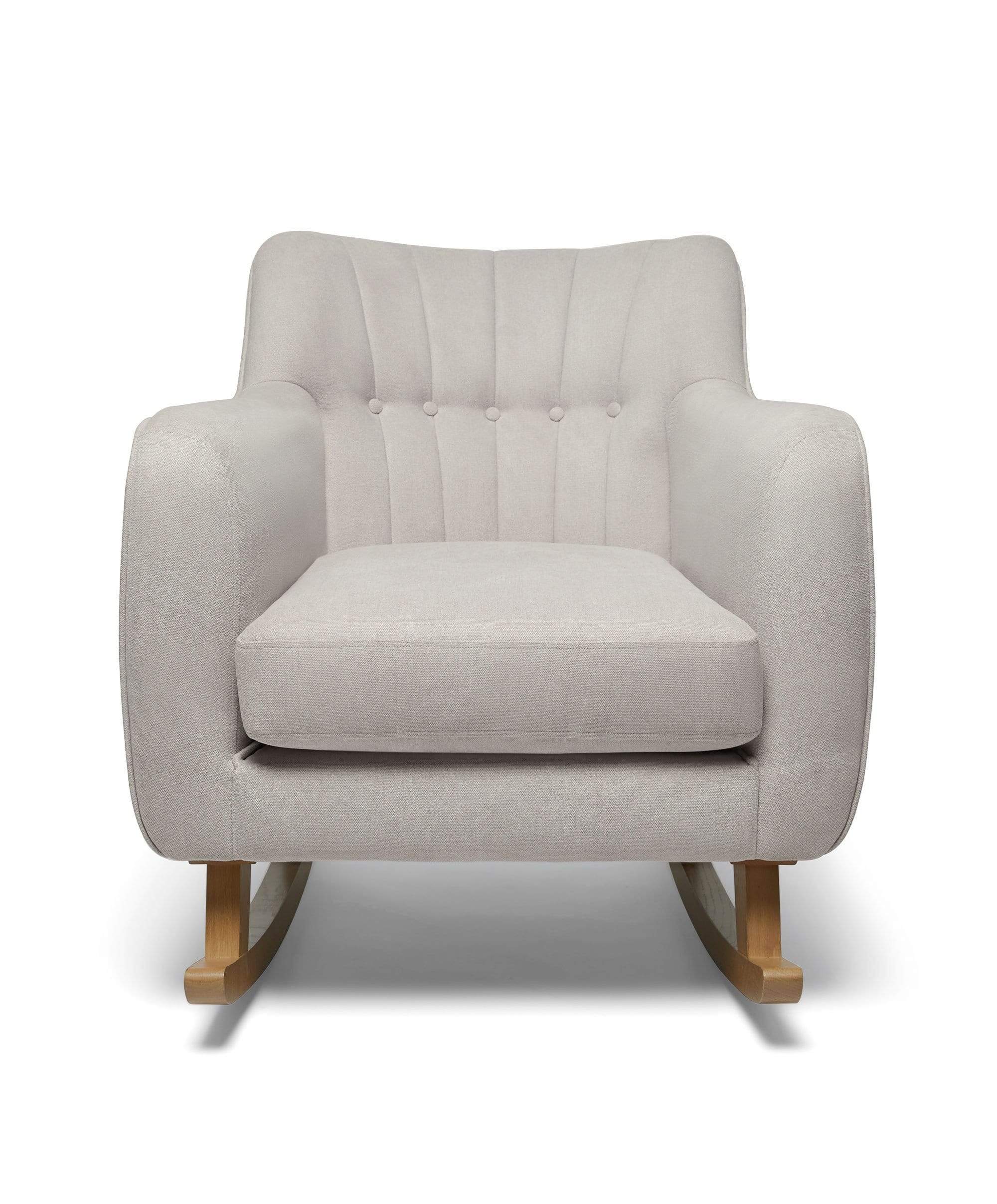Hilston Nursing Chair & Footsool Set - Silver Woven - Image 4