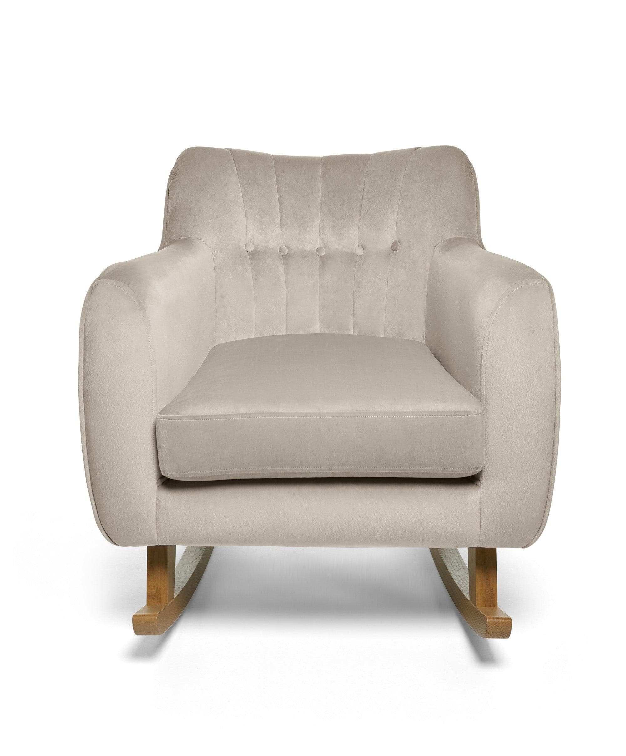 Hilston Nursing Chair & Footsool Set - Stone Velvet - Image 3