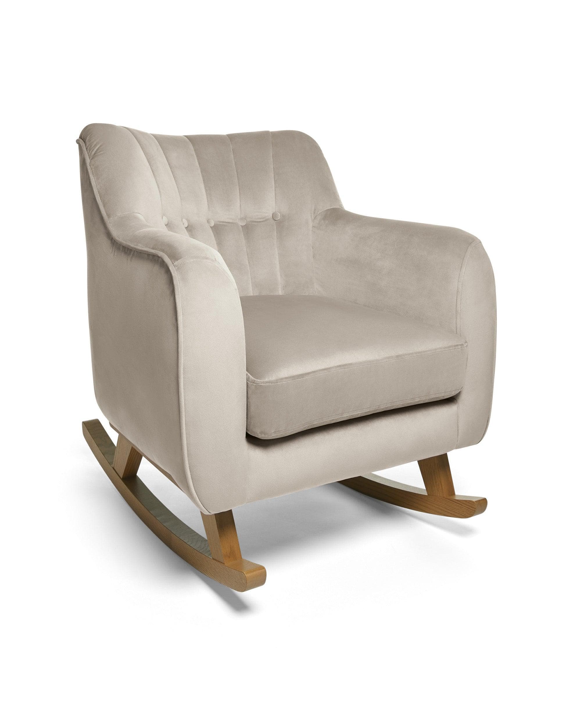 Hilston Nursing Chair & Footsool Set - Stone Velvet - Image 9