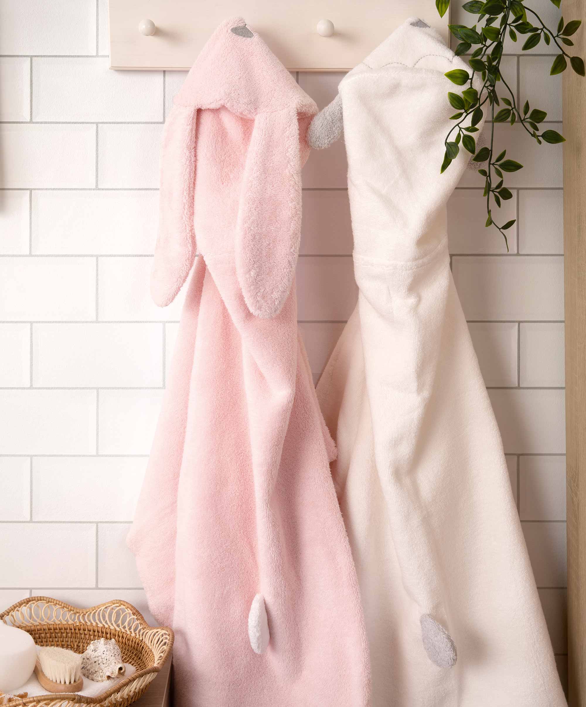Hooded Baby Towel - Pink Bunny - Image 10