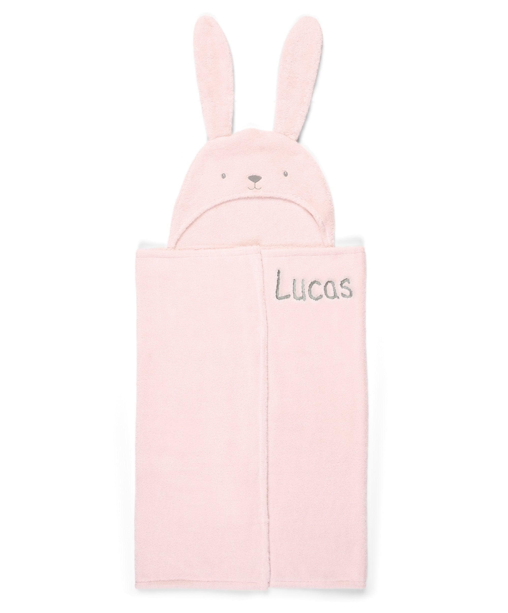 Hooded Baby Towel - Pink Bunny - Image 7