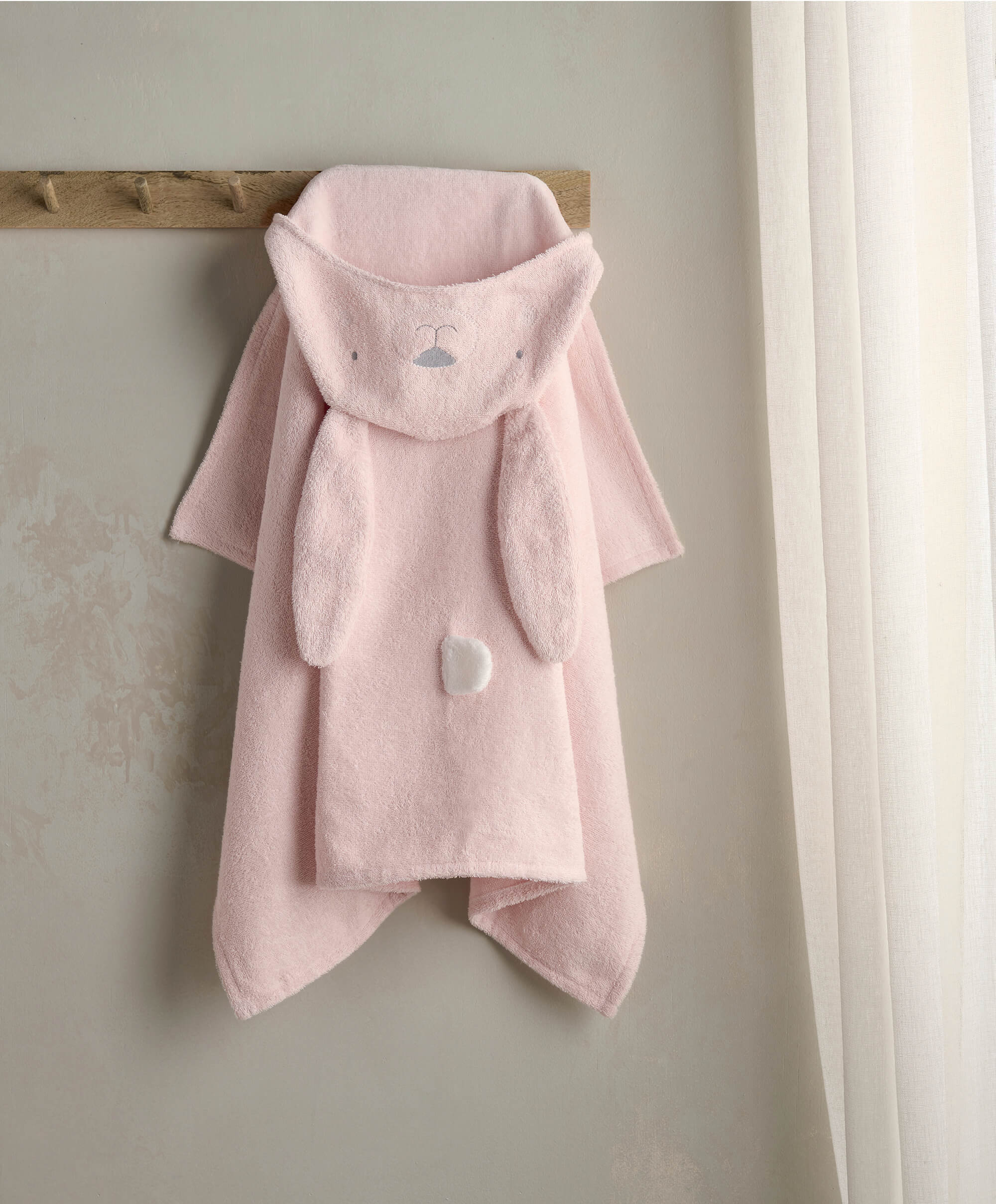 Hooded Baby Towel - Pink Bunny - Image 8