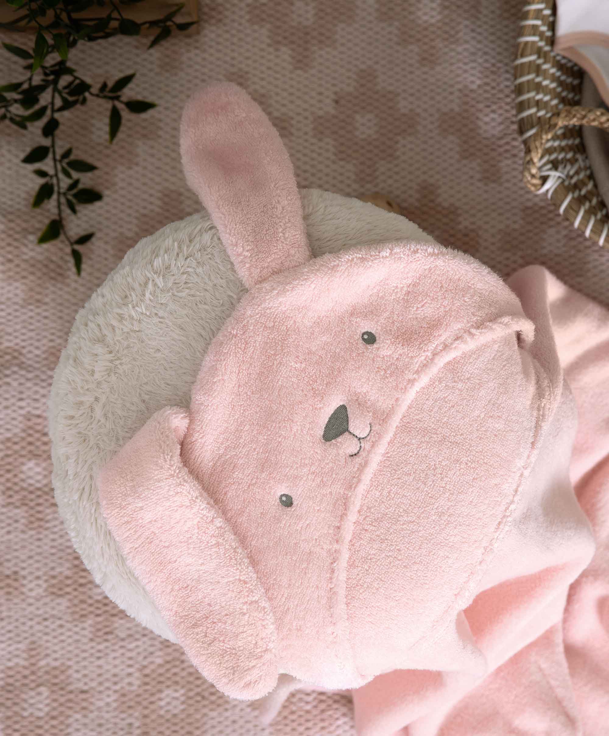 Hooded Baby Towel - Pink Bunny - Image 9