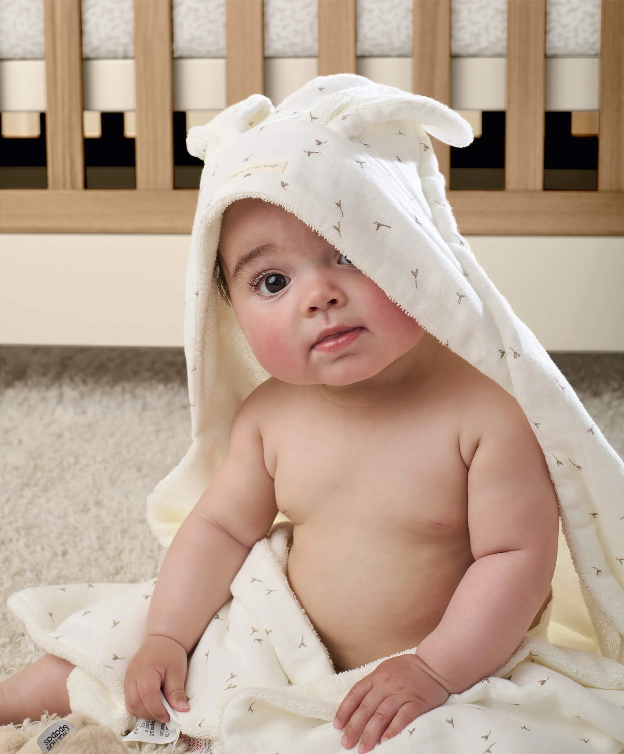 Hooded Towel - White - Welcome to the World Seedling - Image 2