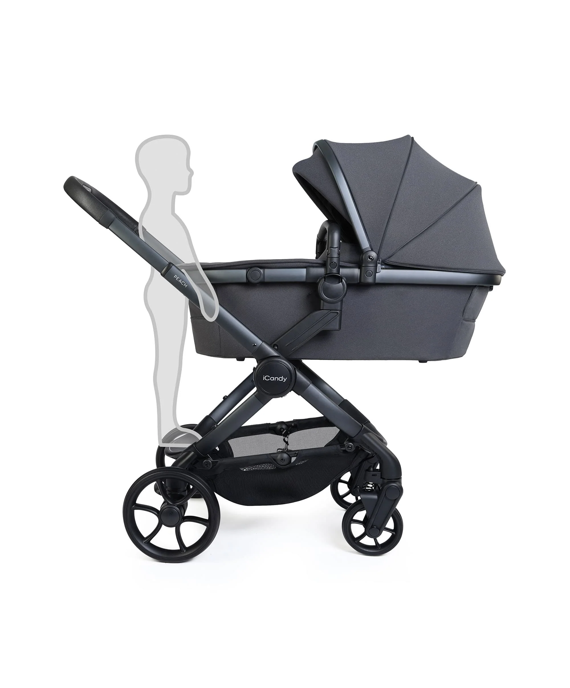 iCandy Peach 8 Complete Bundle with Cybex Cloud T i-Size Rotating Baby Car Seat - Grey - Image 2