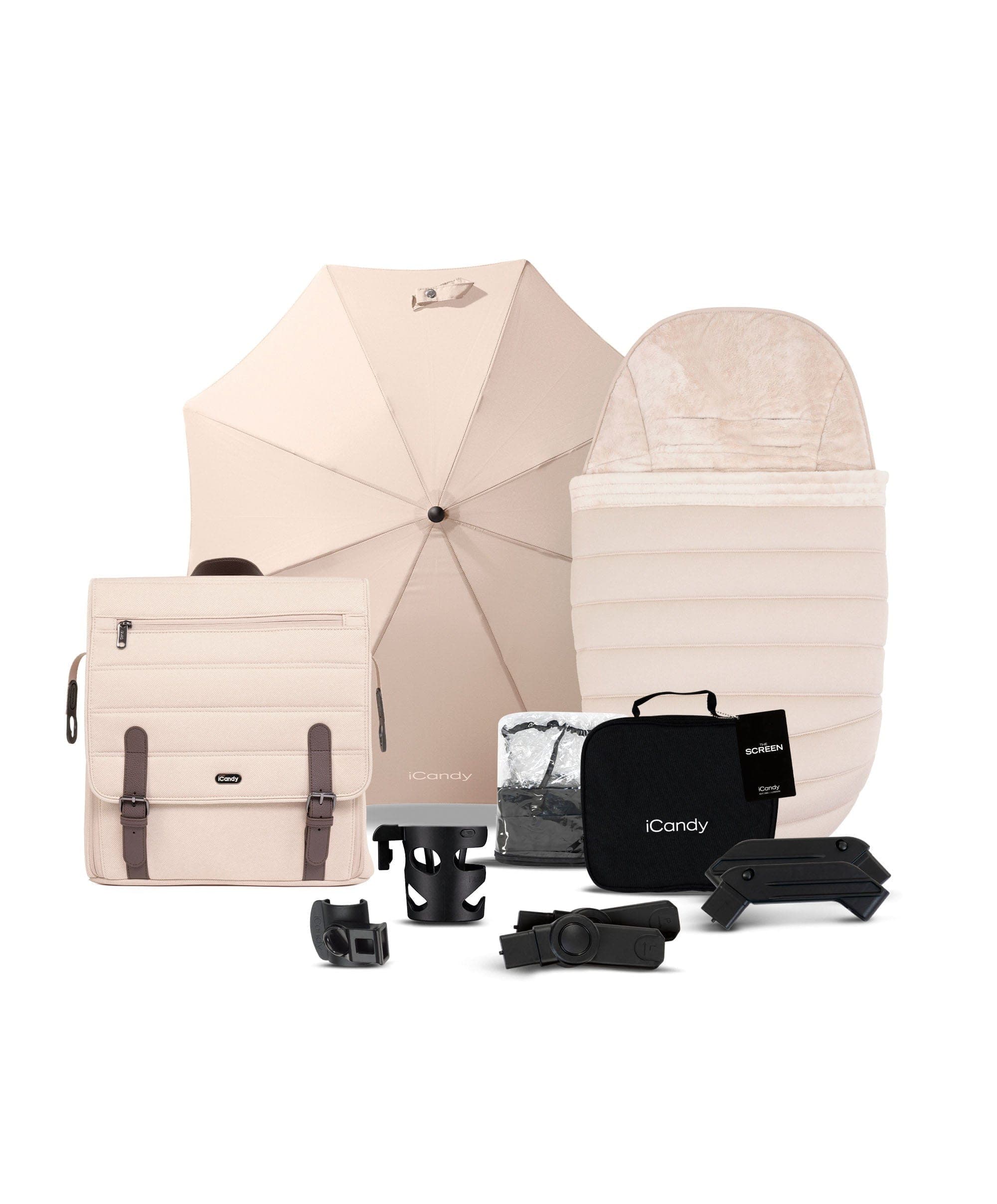 iCandy Peach 7 Complete Pushchair Bundle with Cybex Cloud T Car Seat - Biscotti - Image 9