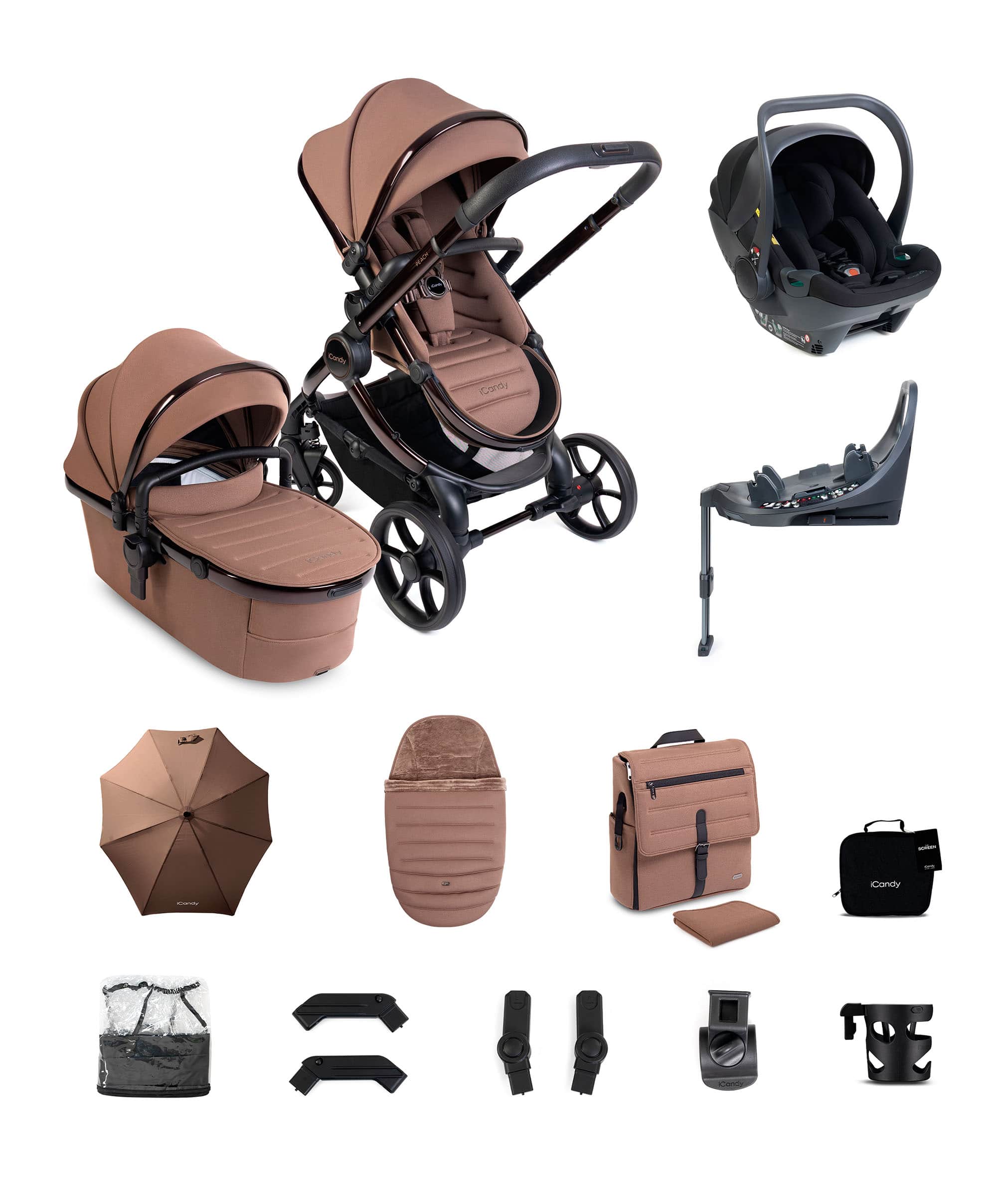 iCandy Peach 8 Complete Bundle with Cocoon 360 Car Seat - Coco