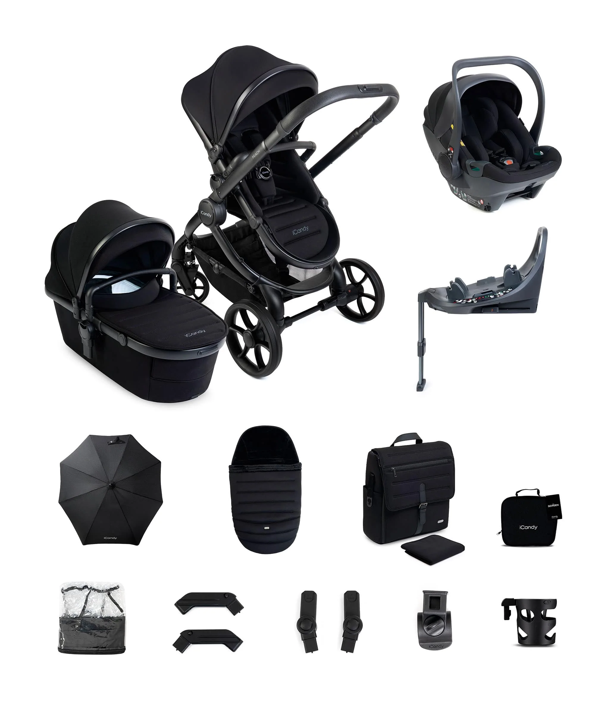 iCandy Peach 8 Complete Bundle with Cocoon 360 Car Seat - Black