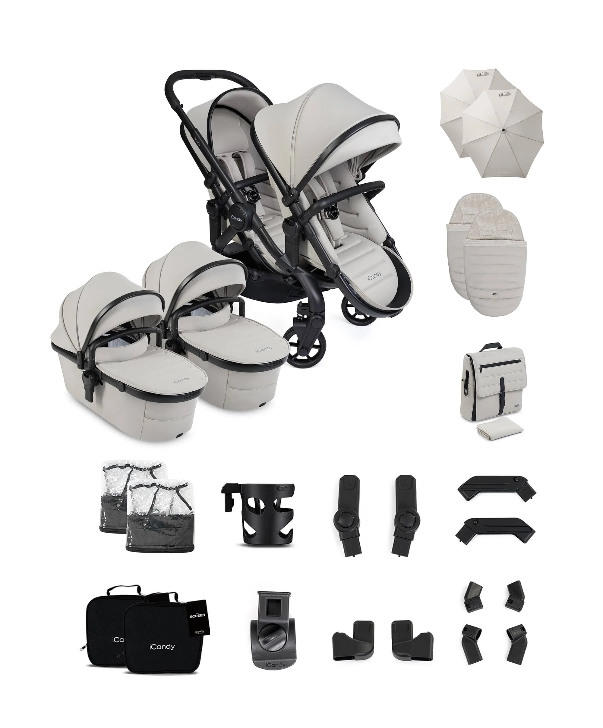 iCandy Peach 8 Twin Complete Bundle - Taupe