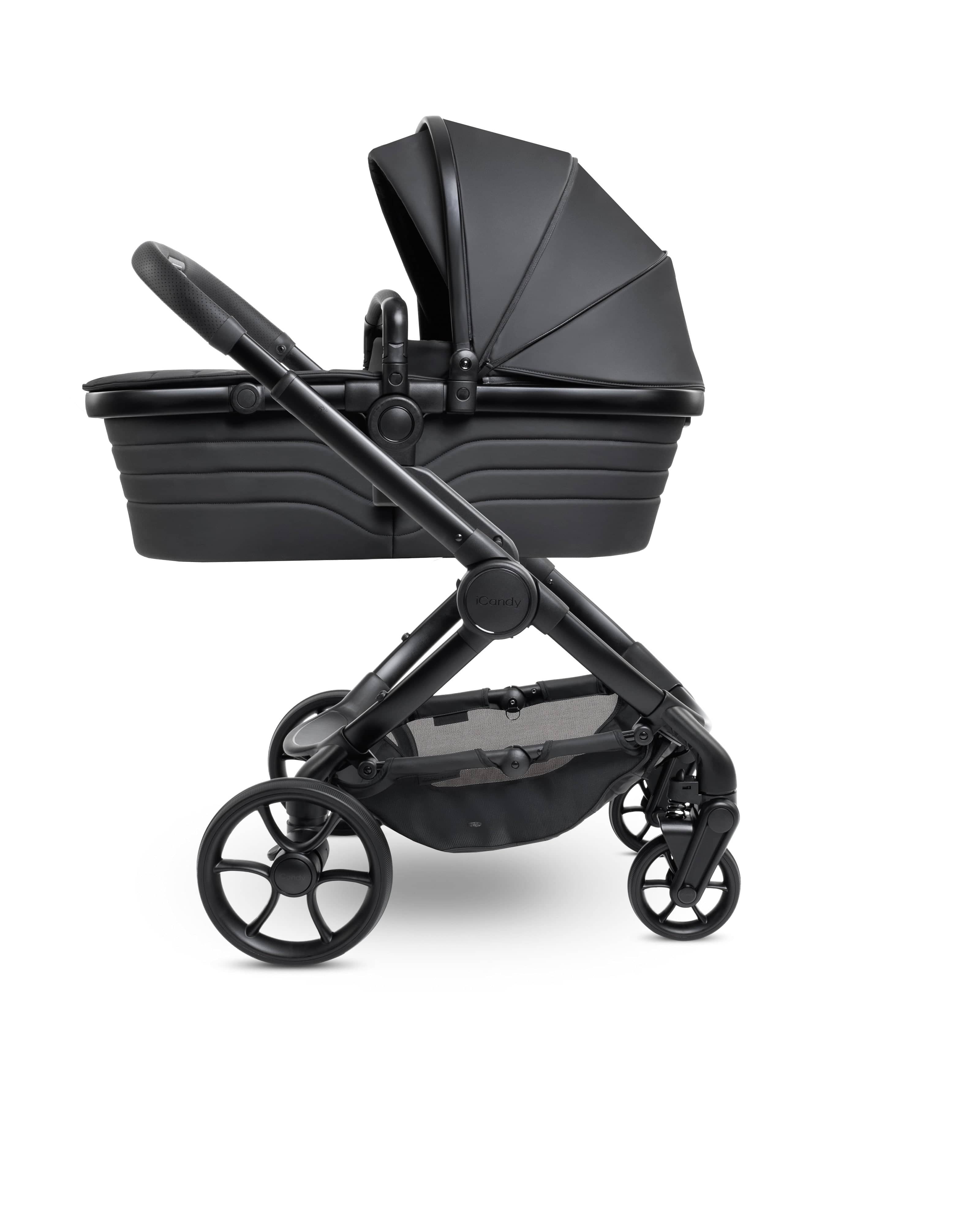 iCandy Peach 7 STUDIO Complete Pushchair Bundle and Cybex Cloud T i-Size Rotating Car Seat & Base - Black - Image 4