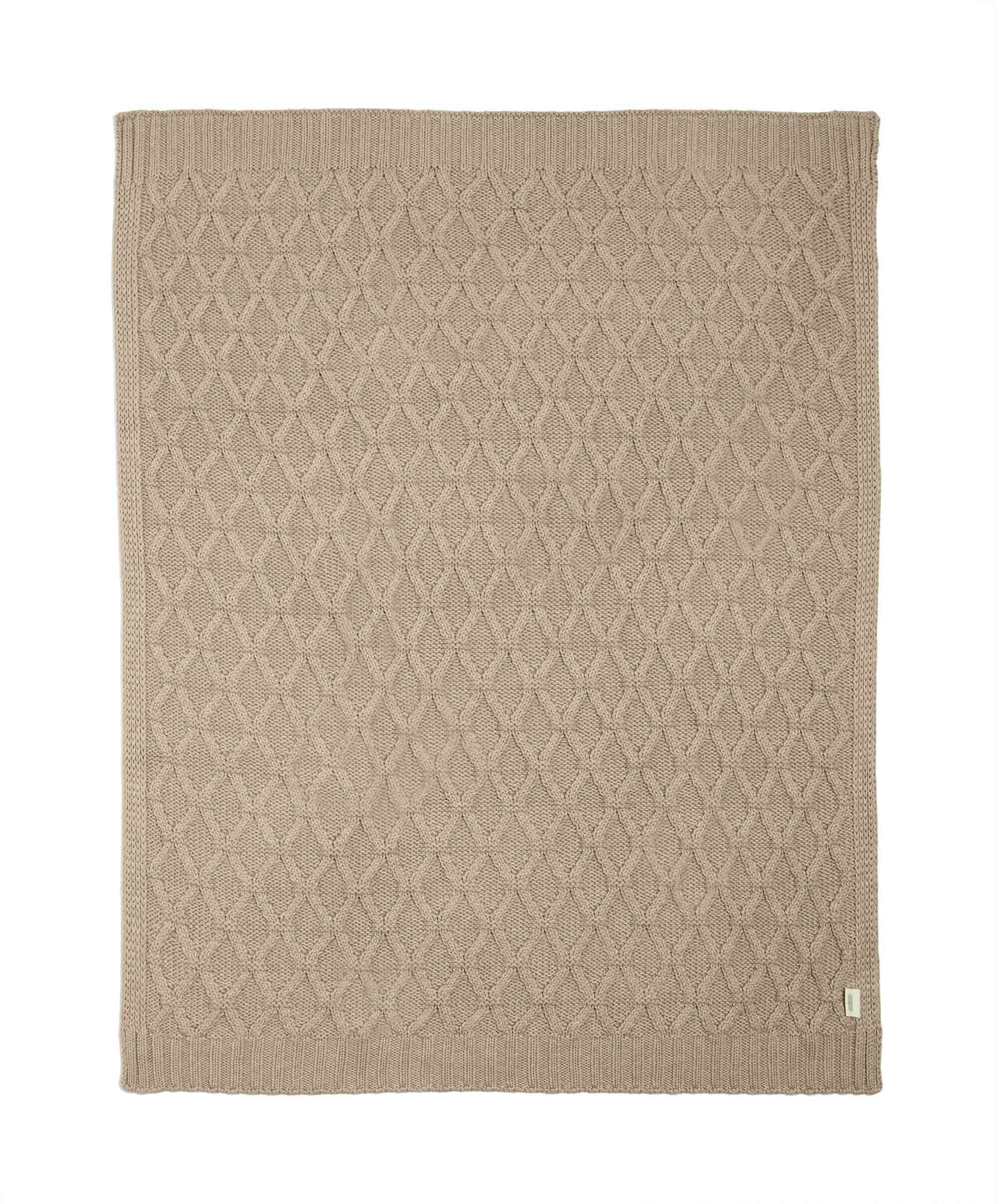 Cable Knit Blanket - Welcome to the World Seedling - Mocha - Image 5