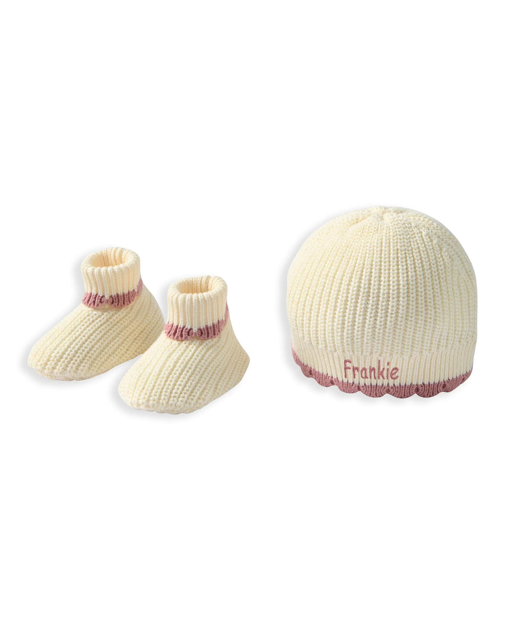 Pink Knitted Hat & Booties - Image 3