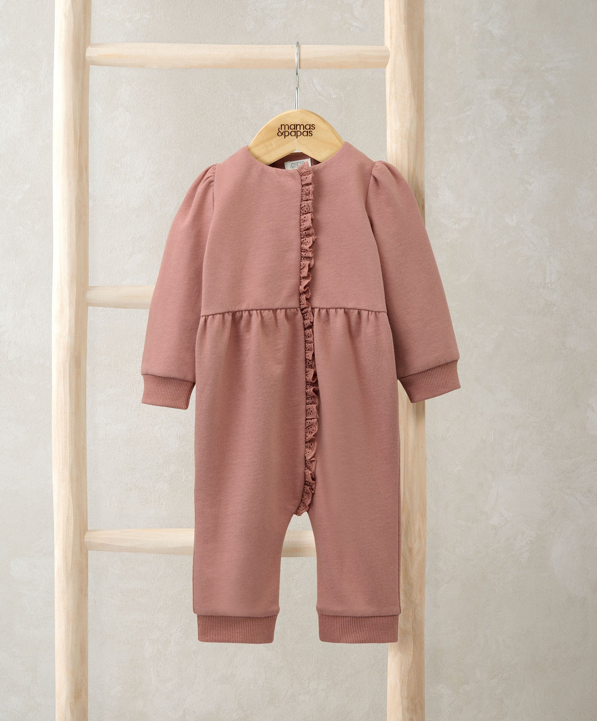 Lace Trim Romper - Pink