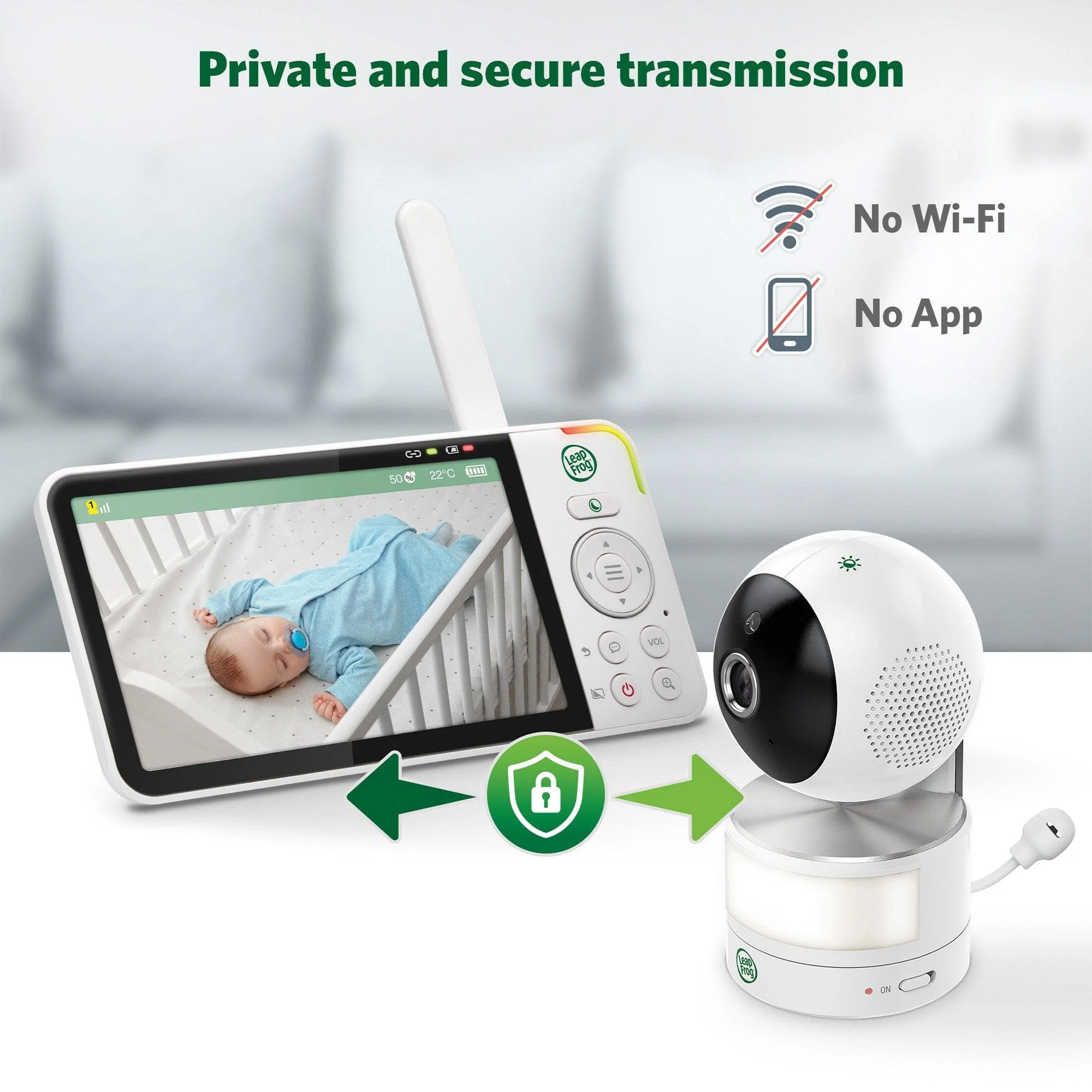 LeapFrog LF915HD 5 Inch Video Baby Monitor with Colour Night Vision - White - Image 11