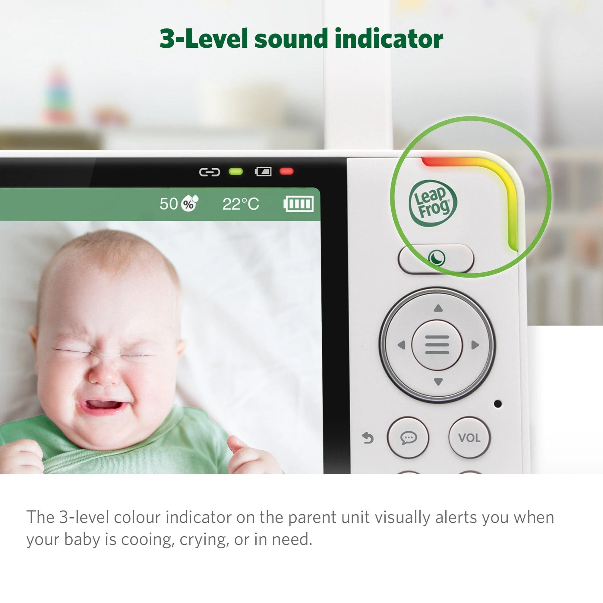 LeapFrog LF915HD 5 Inch Video Baby Monitor with Colour Night Vision - White - Image 35
