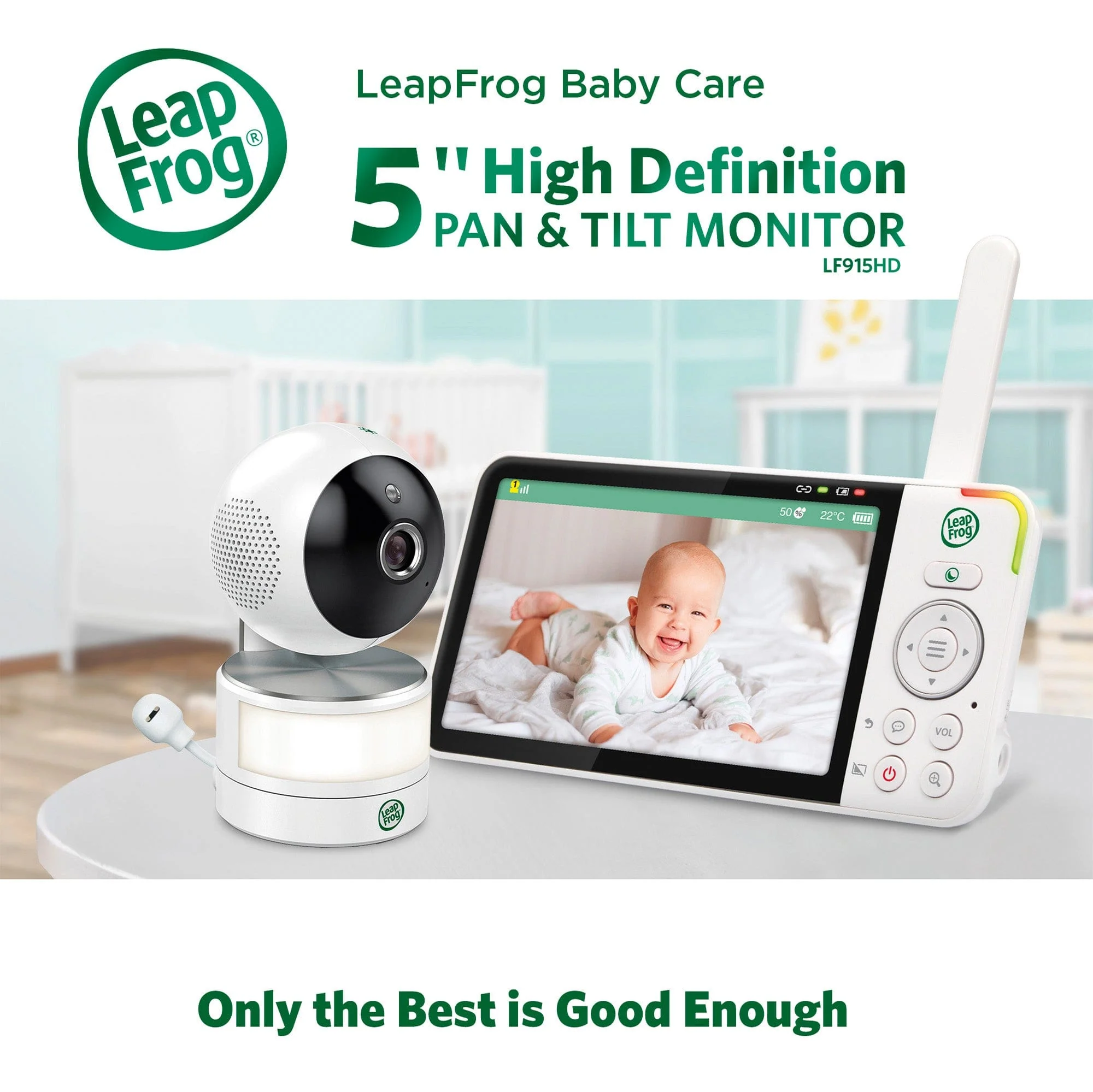LeapFrog LF915HD 5 Inch Video Baby Monitor with Colour Night Vision - White - Image 36