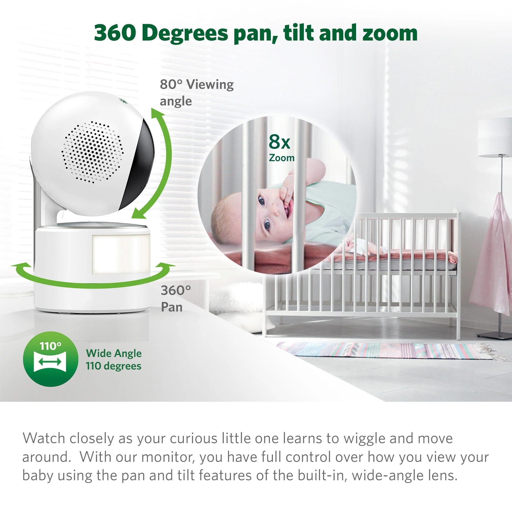 LeapFrog LF915HD 5 Inch Video Baby Monitor with Colour Night Vision - White - Image 37