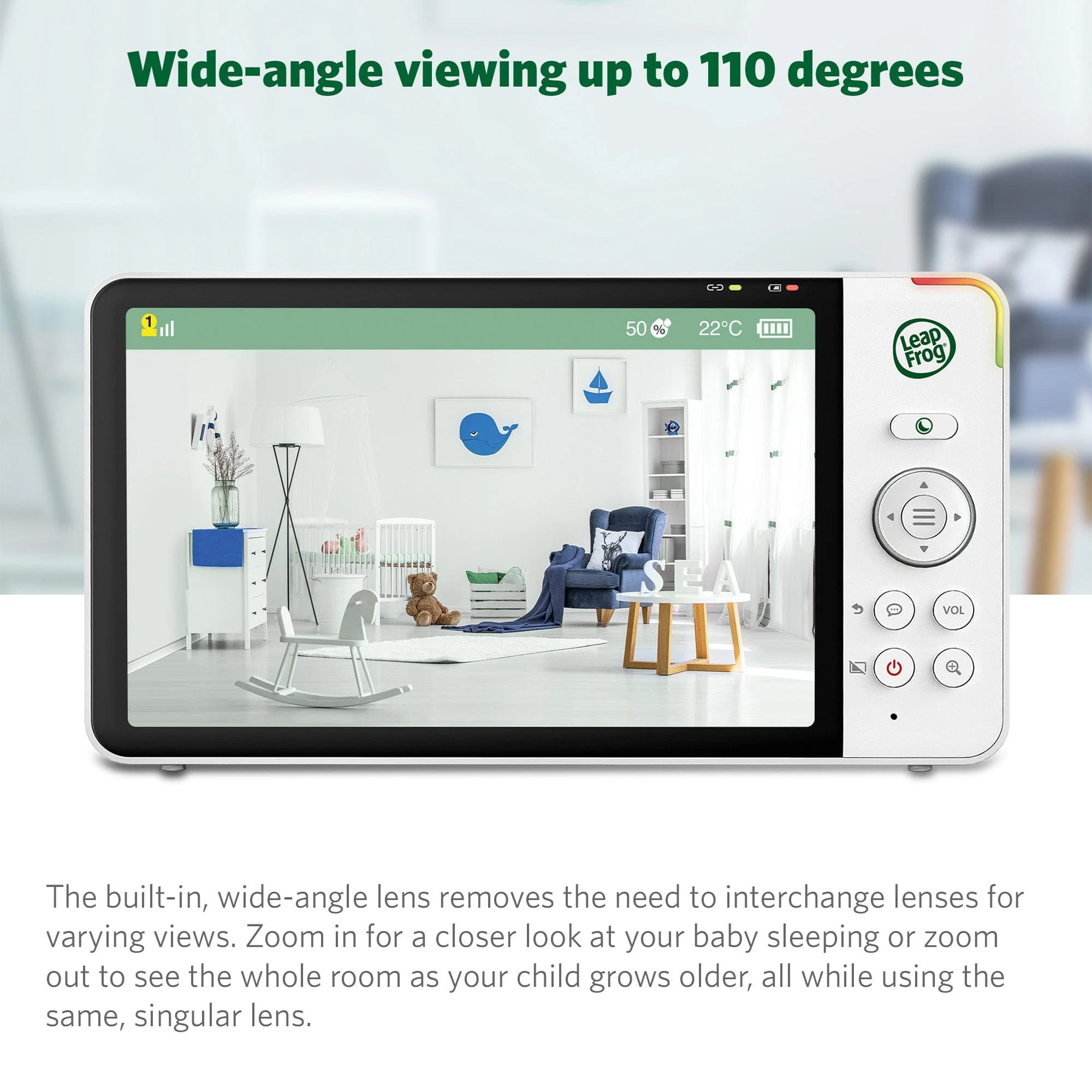 LeapFrog LF915HD 5 Inch Video Baby Monitor with Colour Night Vision - White - Image 38