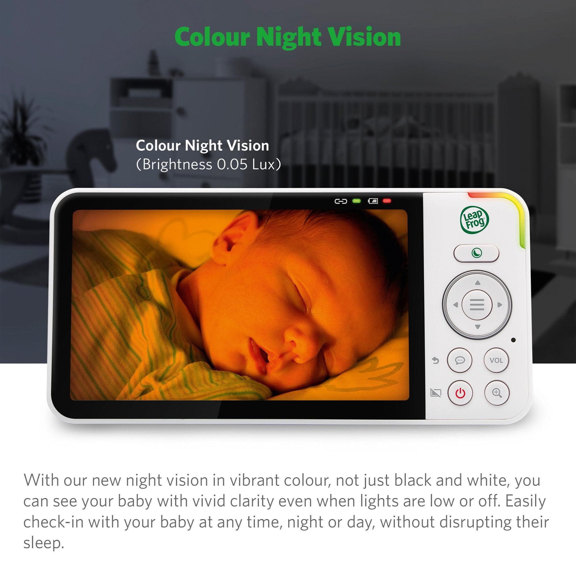 LeapFrog LF915HD 5 Inch Video Baby Monitor with Colour Night Vision - White - Image 6