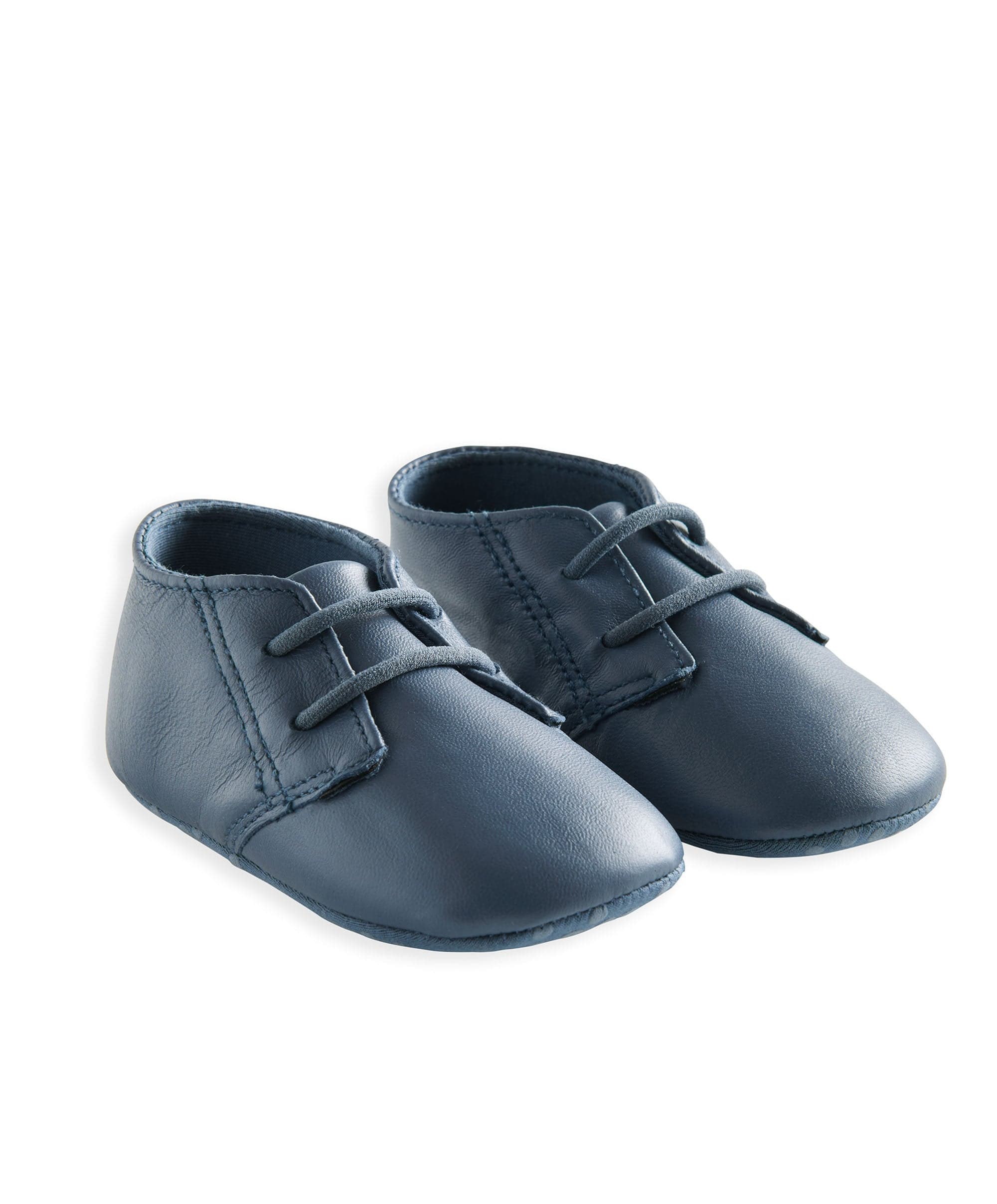 Leather Pram Shoes - Blue - Image 2