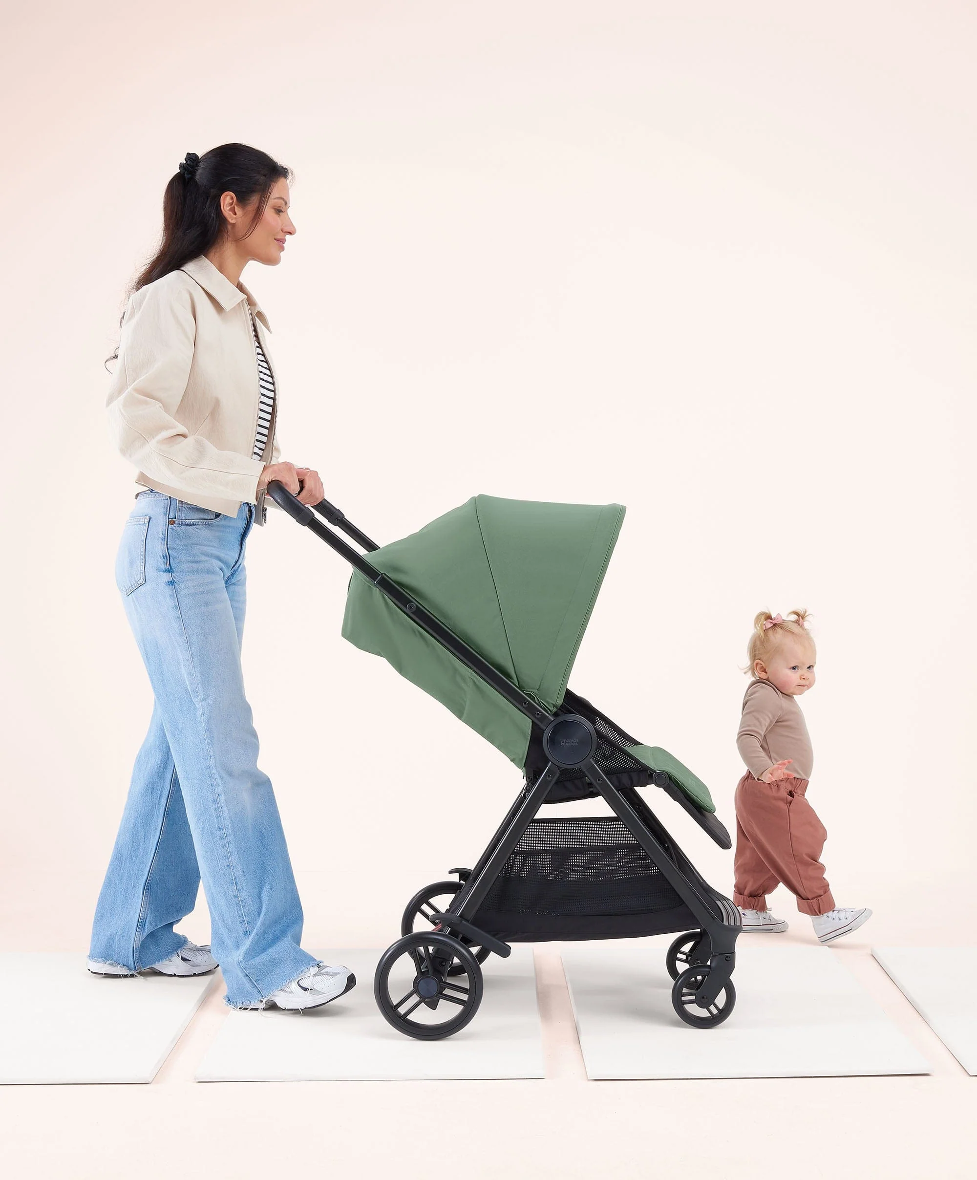 Libro Stroller Bundle with Quilted Memory Foam Liner (2 Piece)– Bay Green/Sage - Image 3
