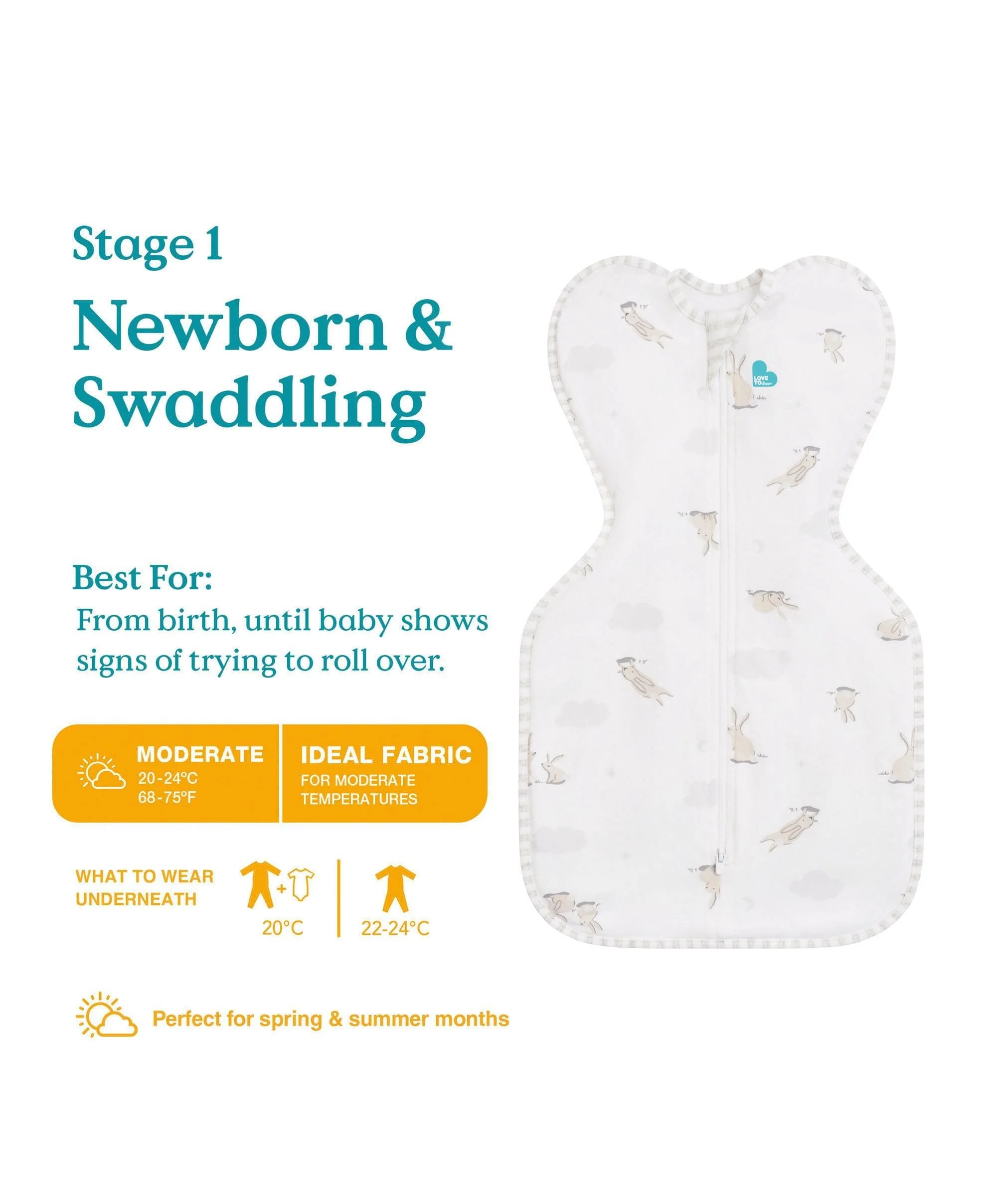 Love to Dream Swaddle Up™ (1.0 Tog) - Cloud Bunny - Image 3