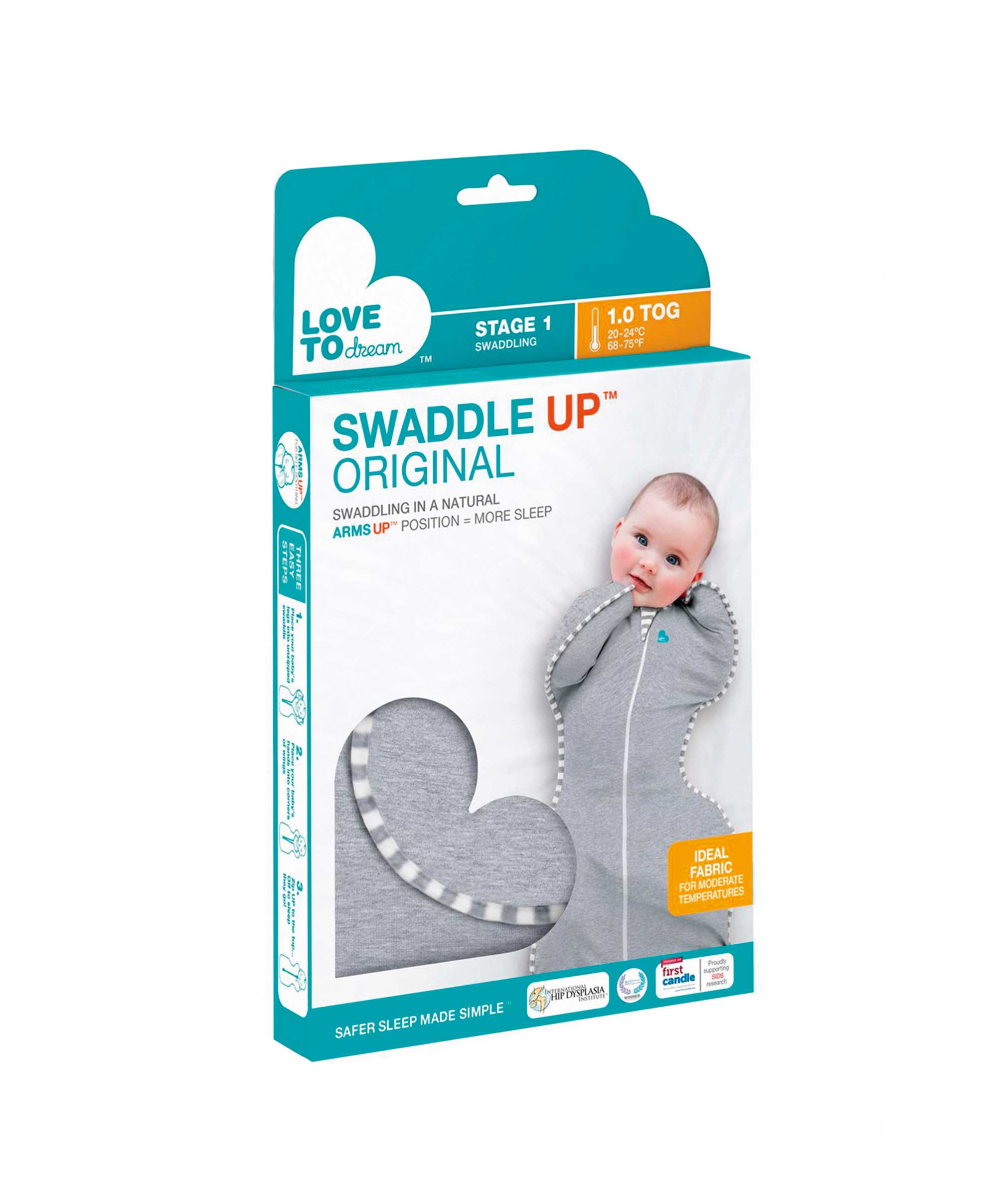 Love To Dream Swaddle Small/8 - 13lbs (1.0 Tog) - Grey - Image 6