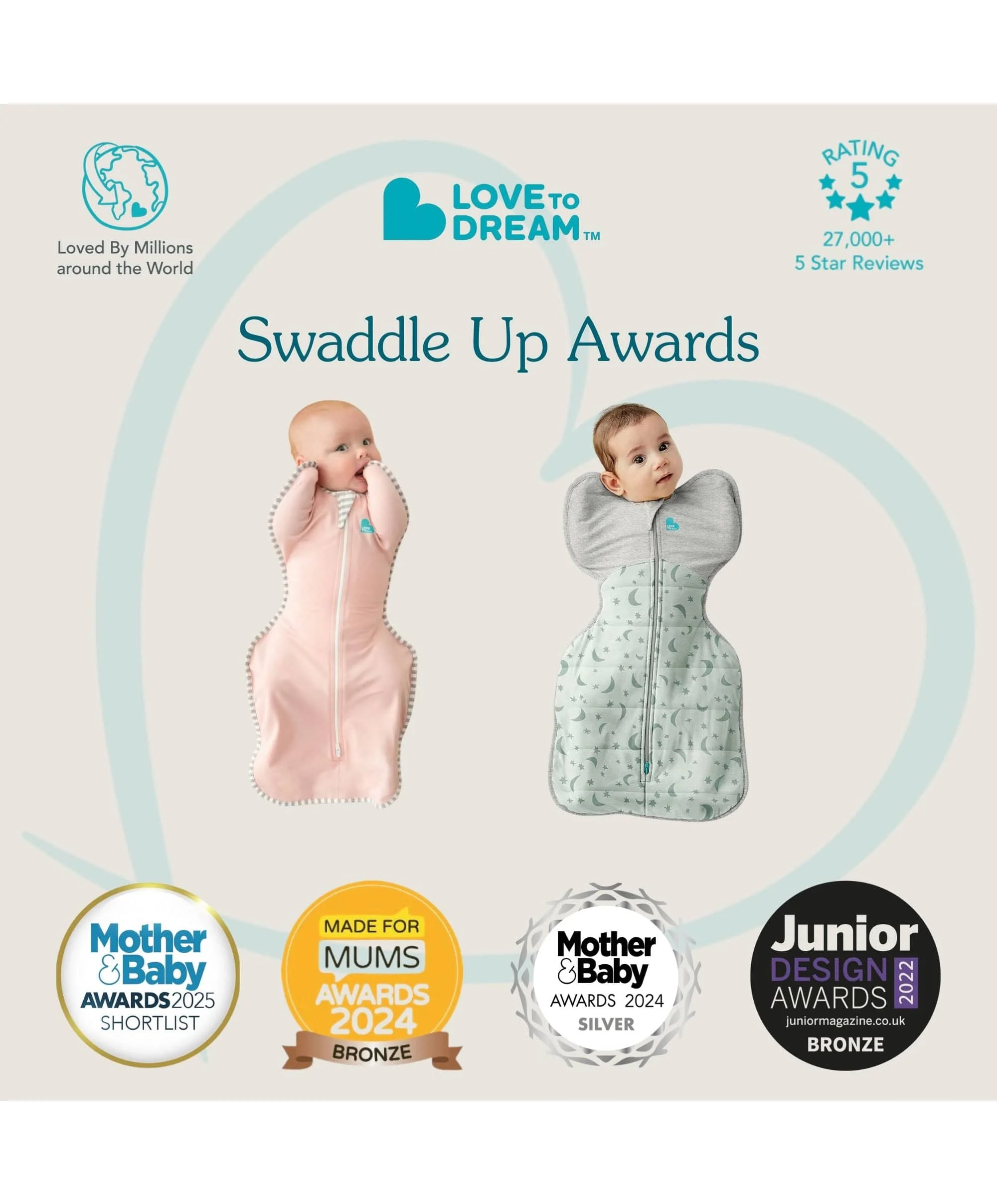 Love to Dream Swaddle (1.0 Tog) - Grey - Image 5